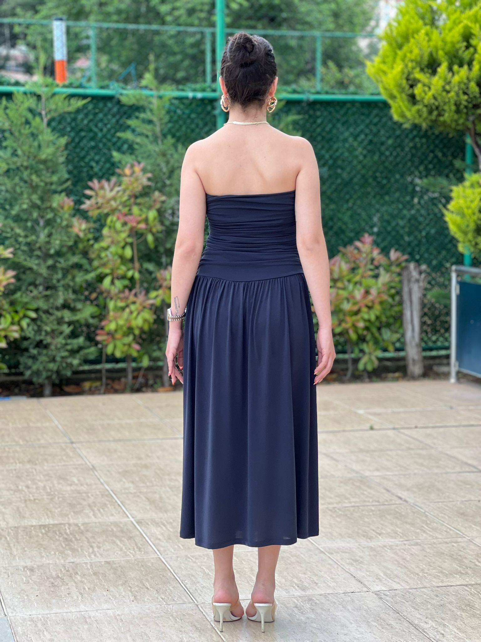 Drapeli Örme Elbise 2517236 Lacivert