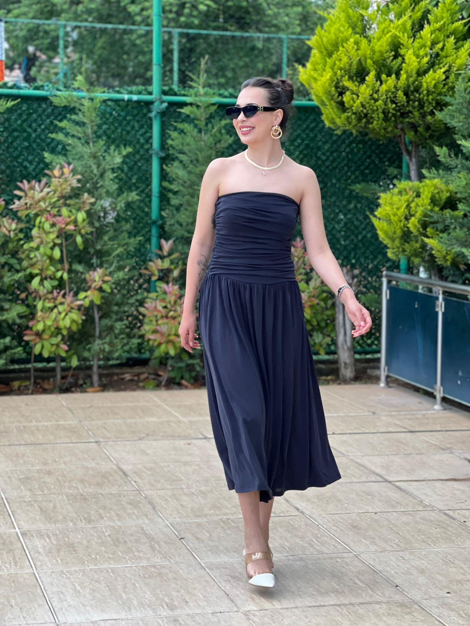 Drapeli Örme Elbise 2517236 Lacivert