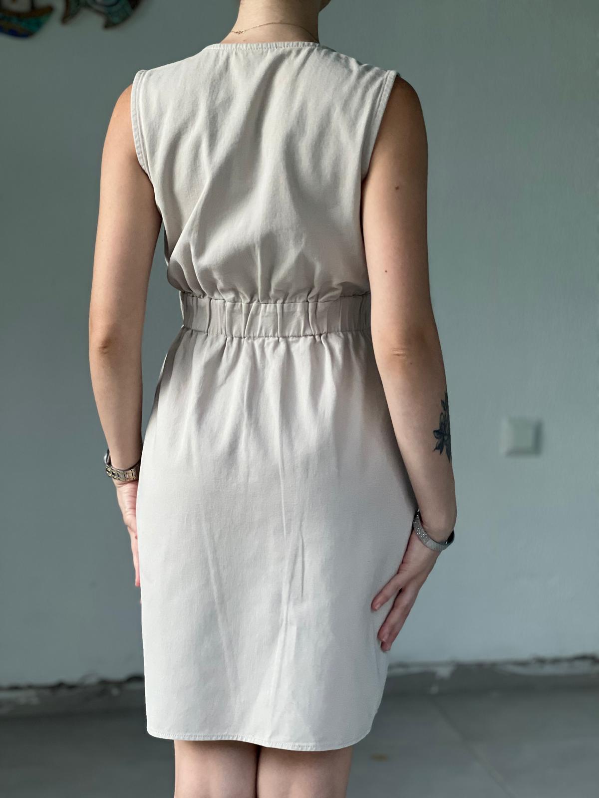 Düğme Detaylı Midi Boy Elbise 24222 Taş