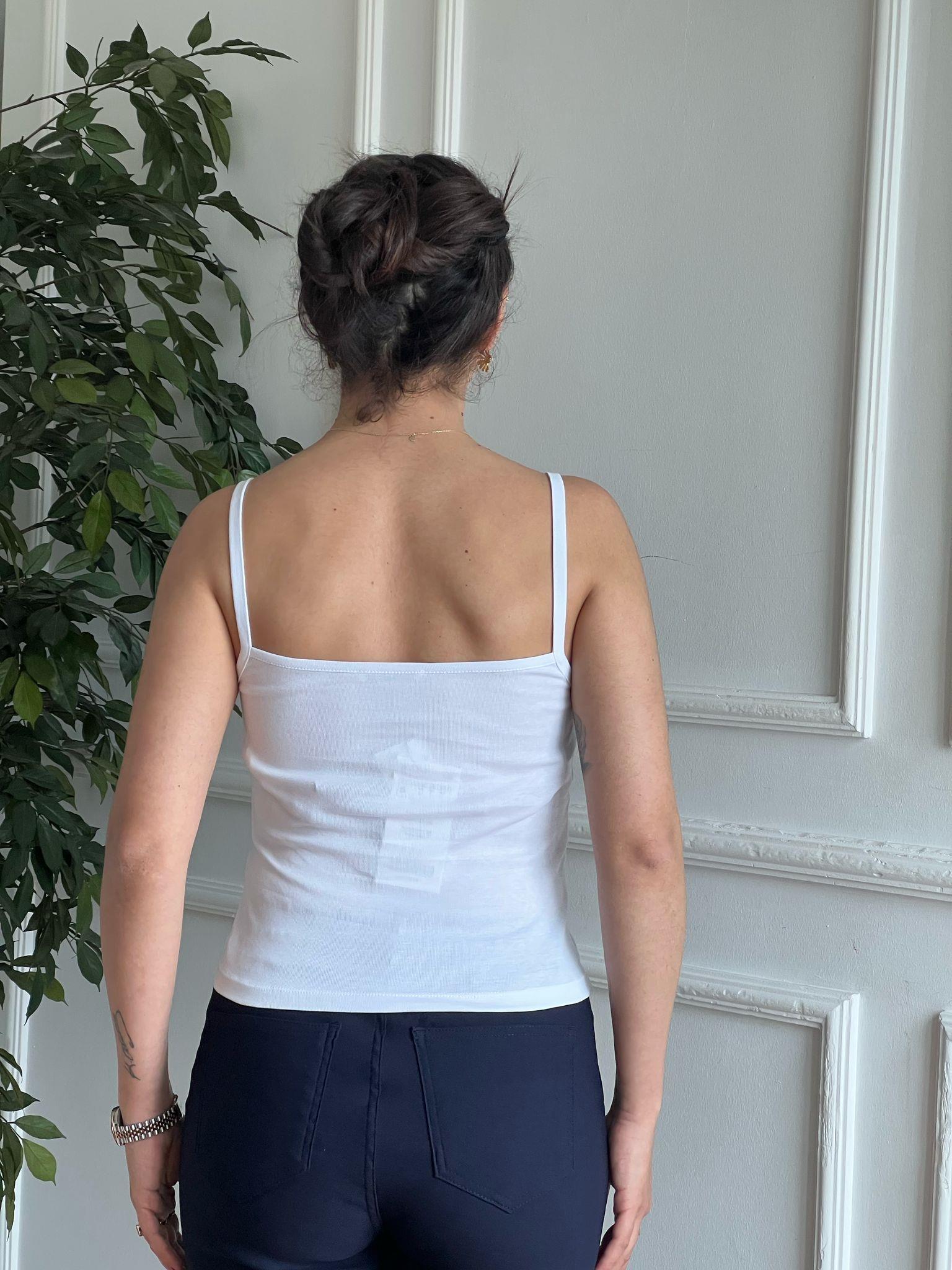 Düğmeli Askılı Atlet 21008 Beyaz