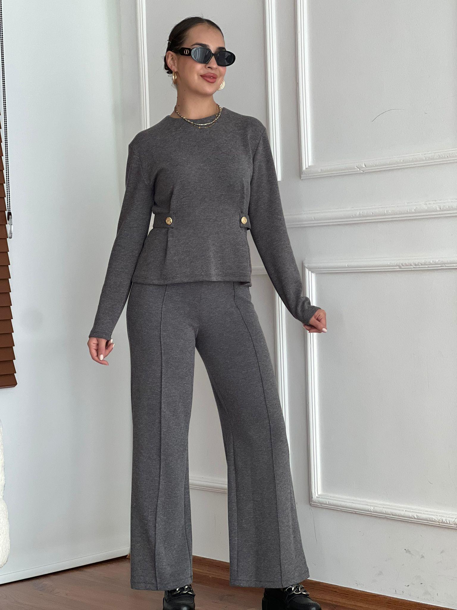 Düğmeli Fitilli Top 32429 Füme