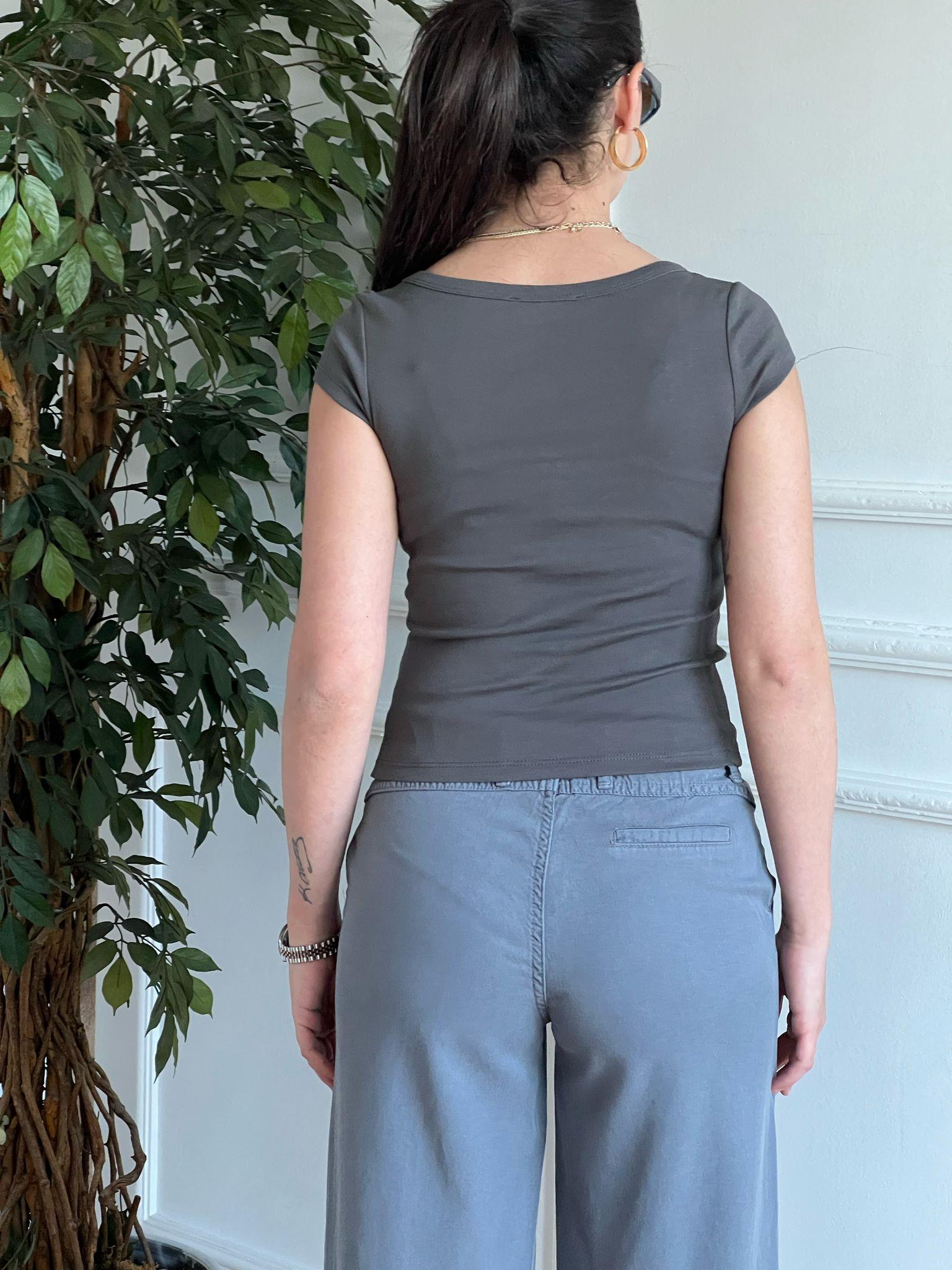 Düğmeli Tshirt 16726 Antrasit