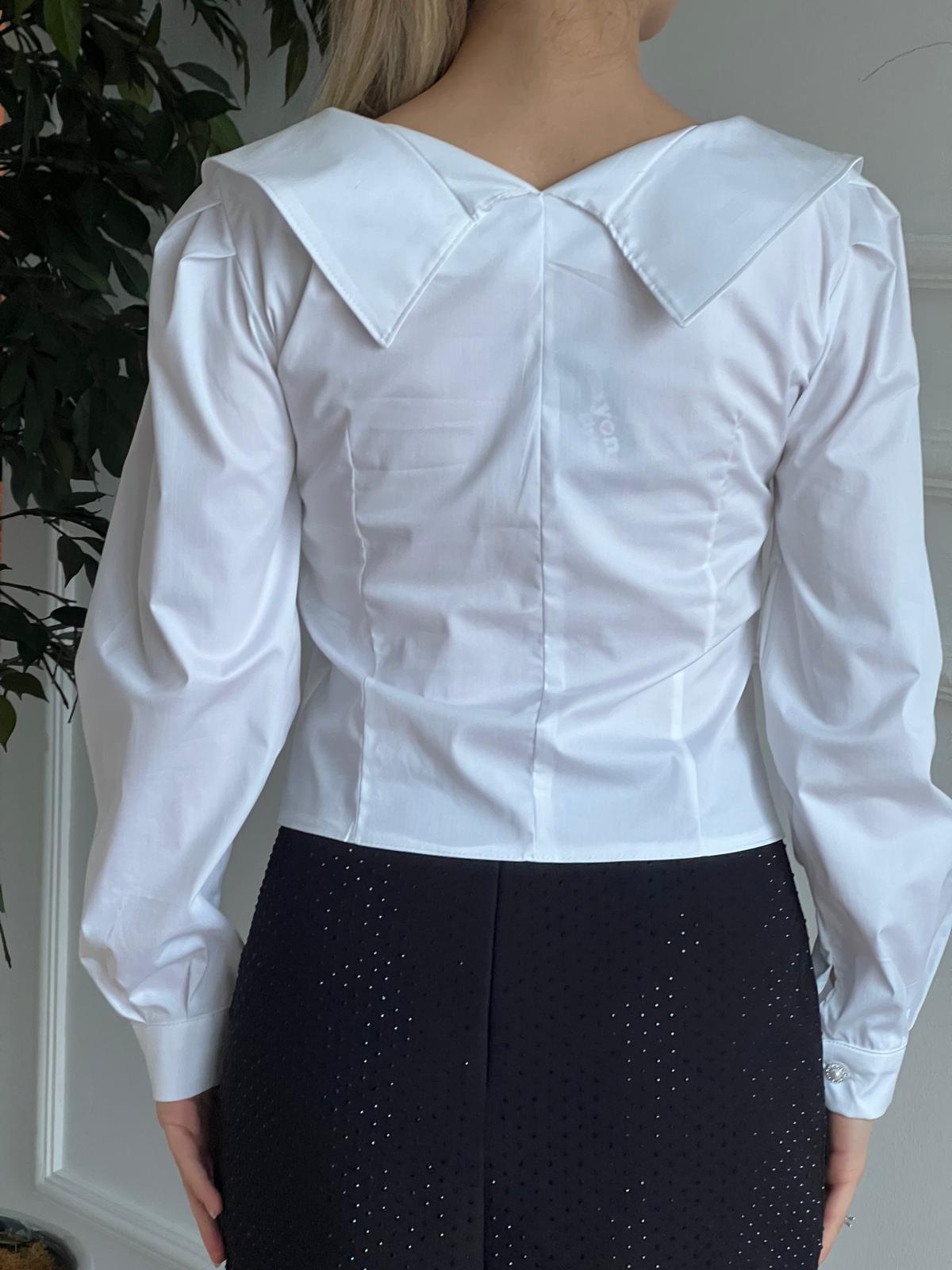 Düğmesi İncili Gömlek 28796 Ekru