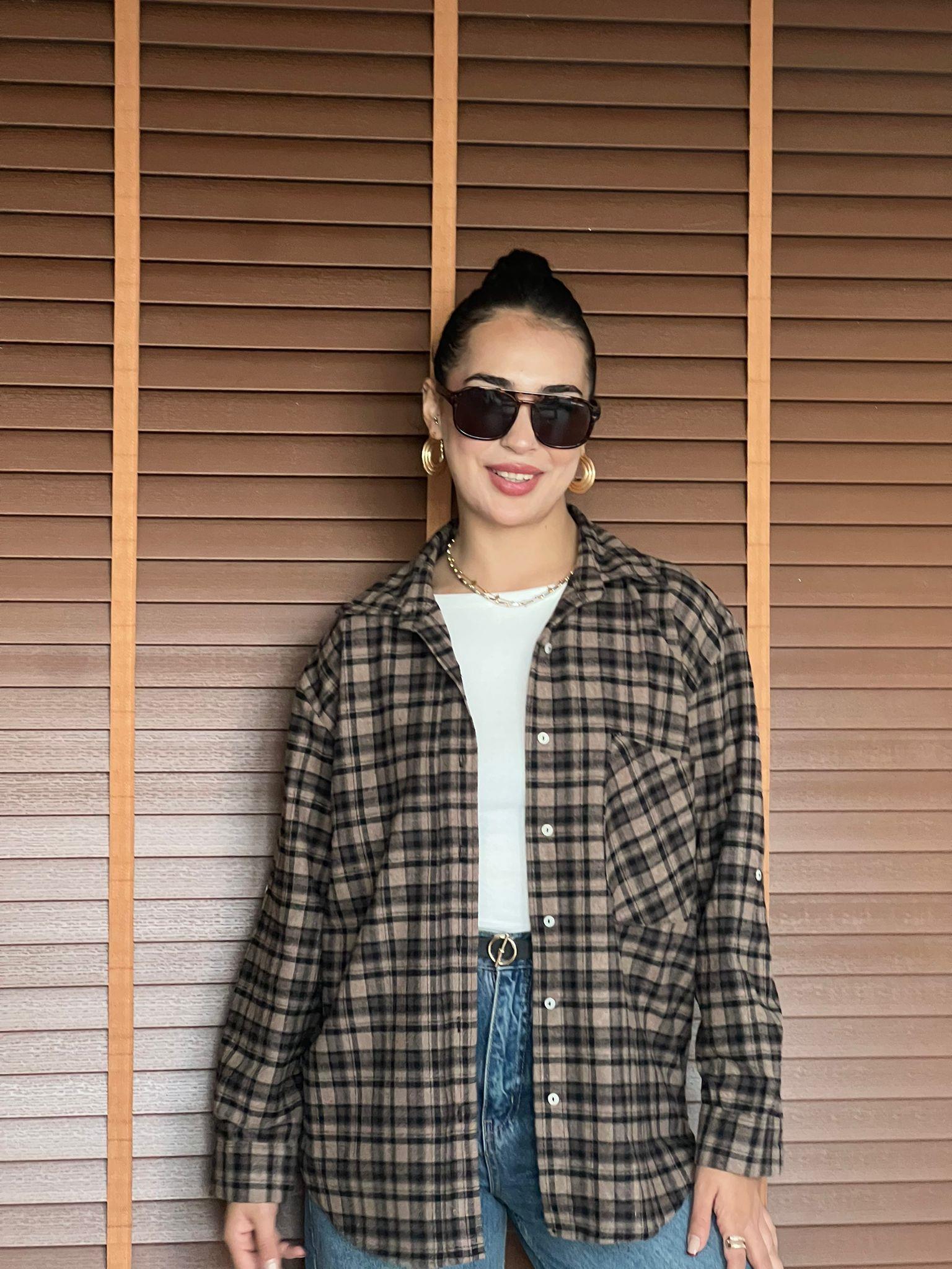 Ekoseli Gömlek 2906-100 Camel