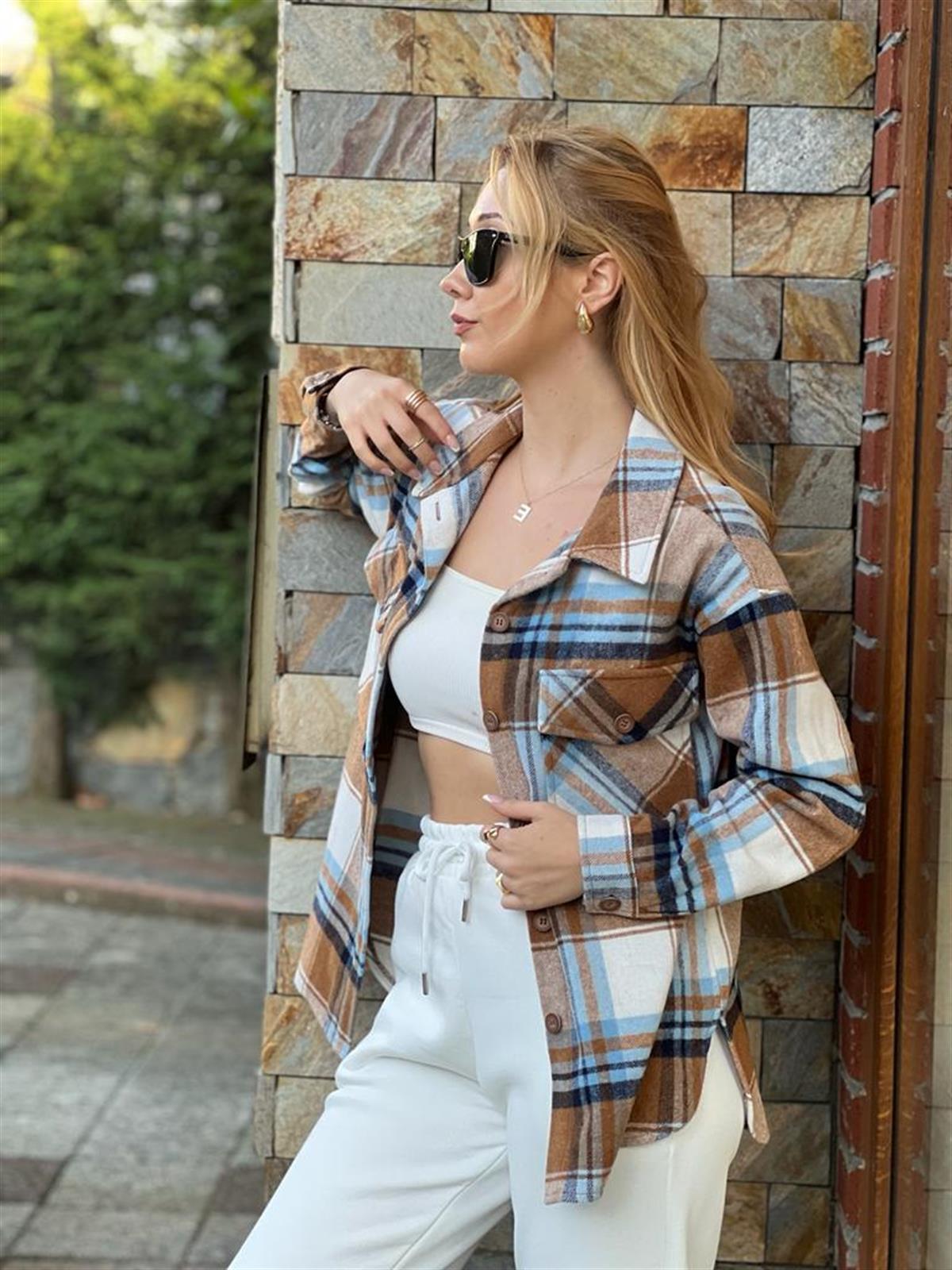 Ekoseli Oduncu Gömlek 3958 Camel