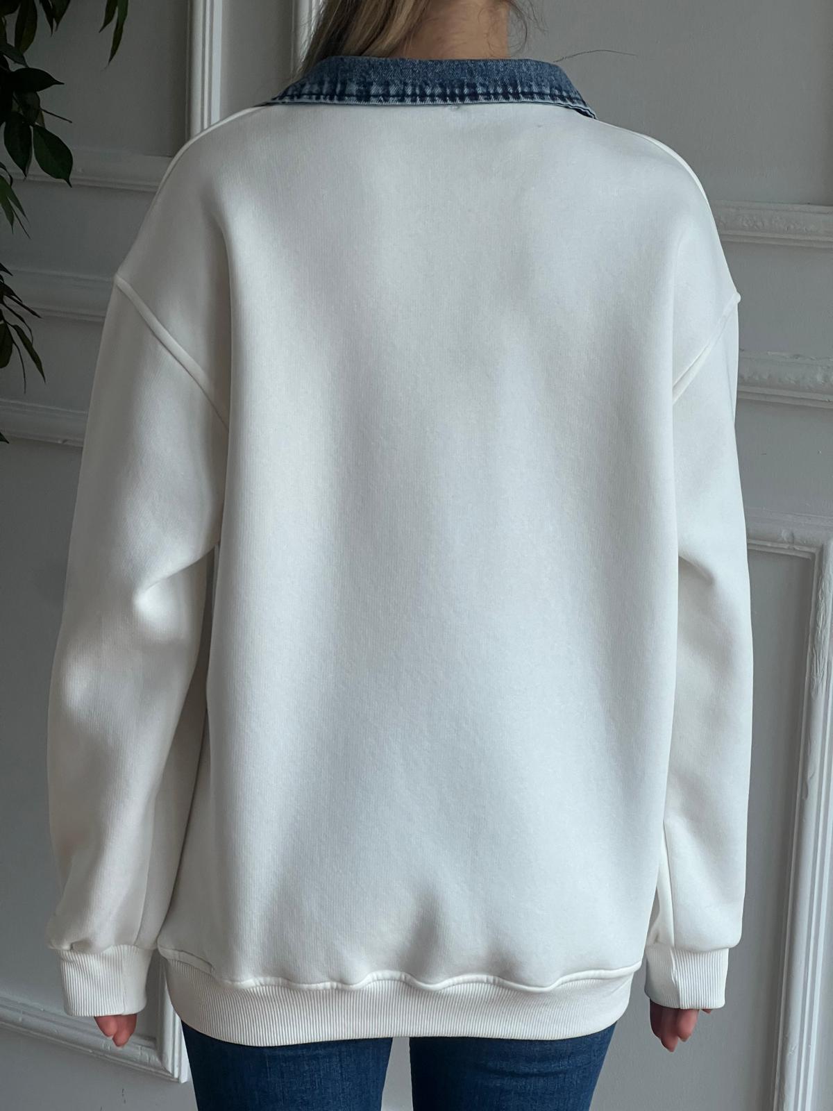 Fearless İşlemeli Sweatshirt 2070 Beyaz