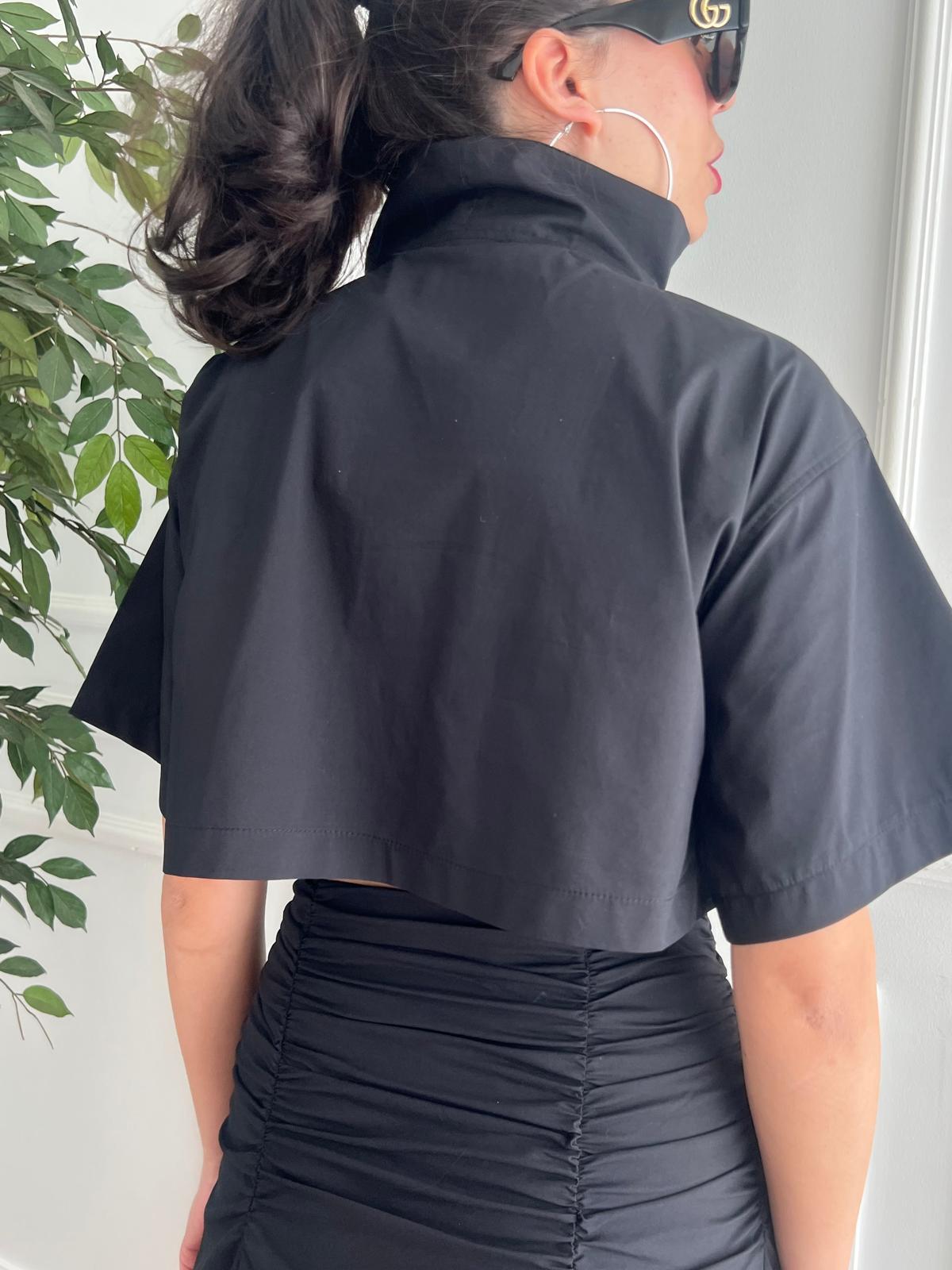 Fermuarlı Bluz 29422 Siyah