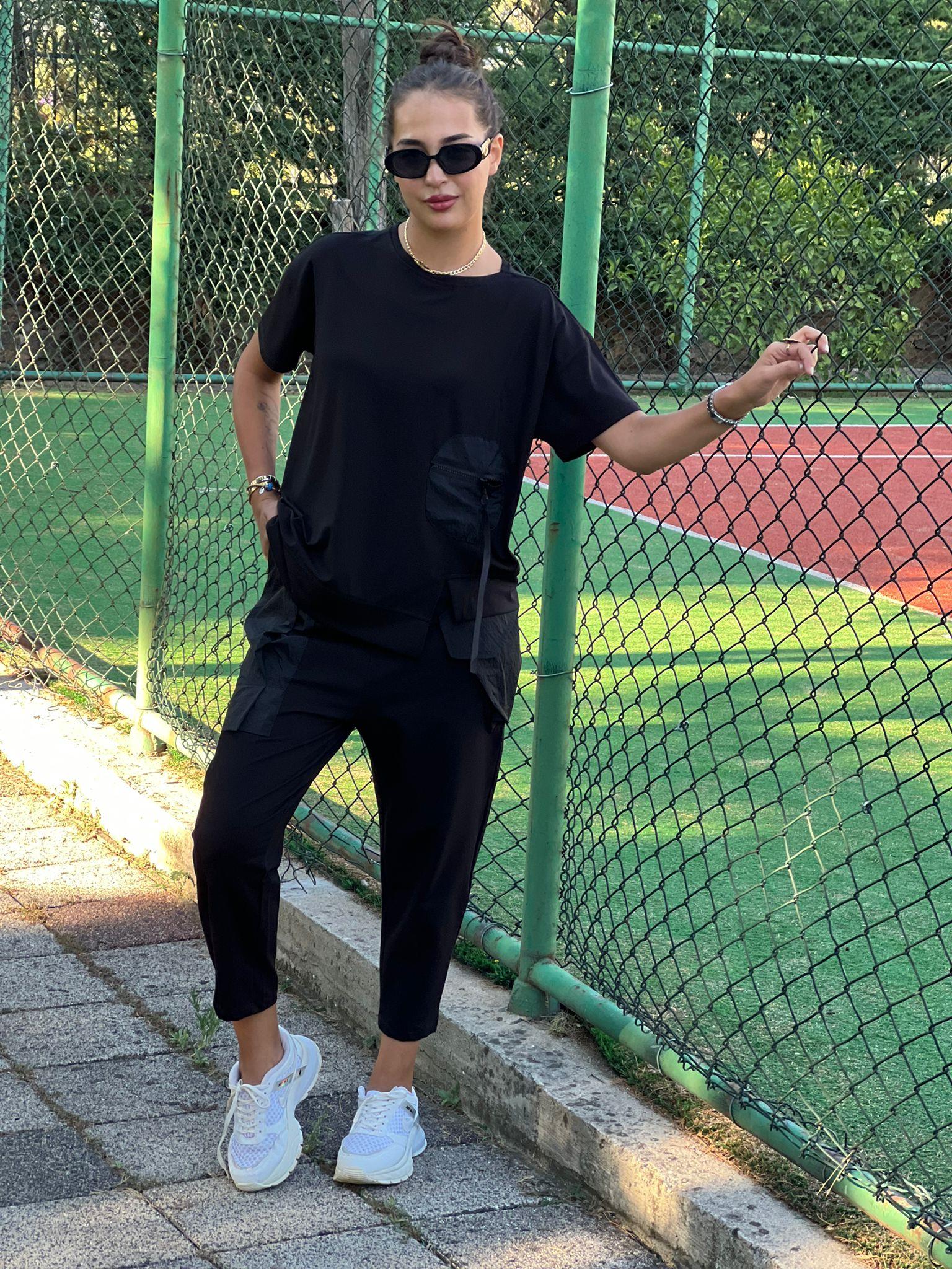 Fermuarlı Cep Detaylı Bluz 29733 Siyah