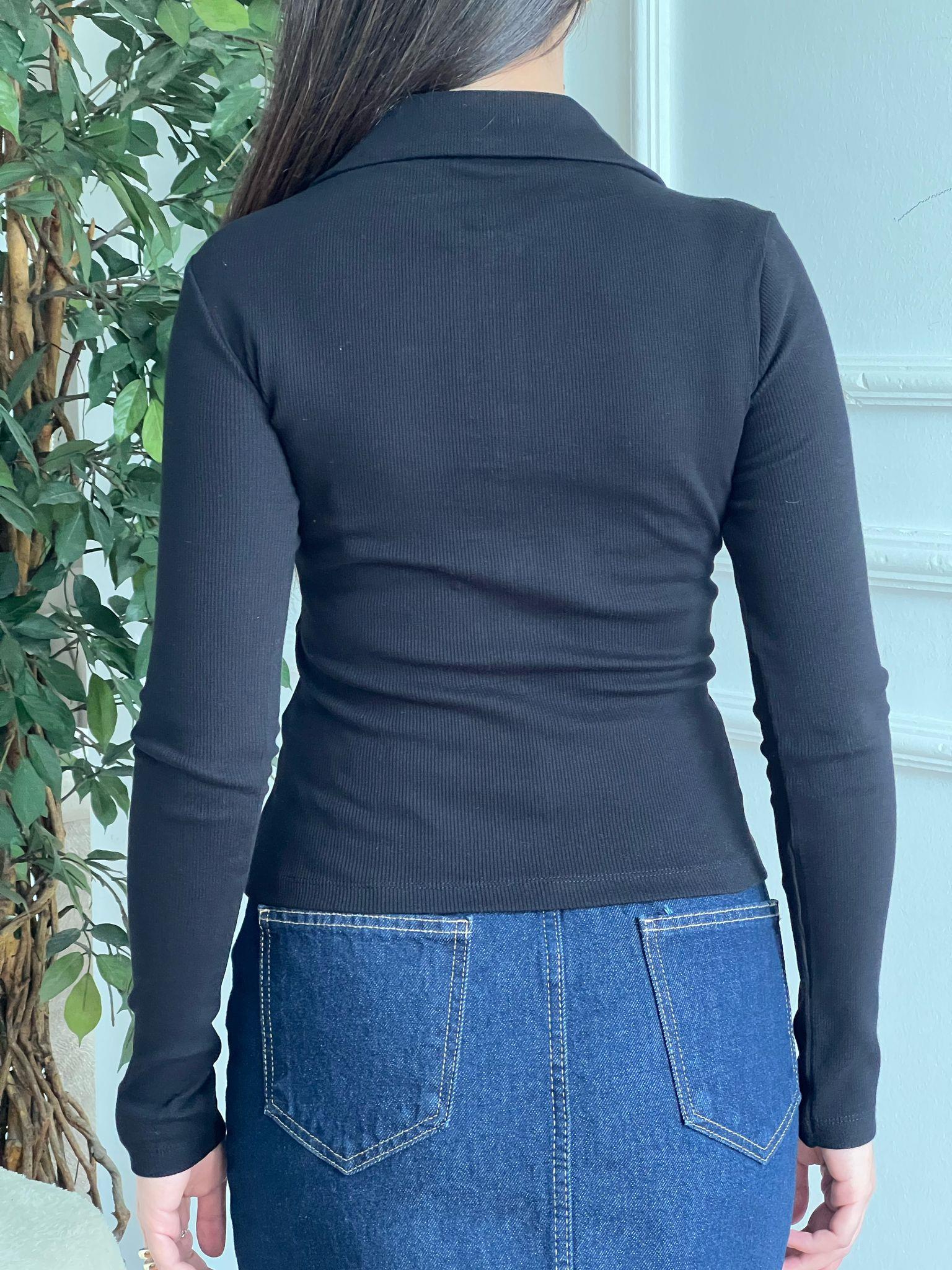 Fermuarlı Fitilli Body 251016 Siyah