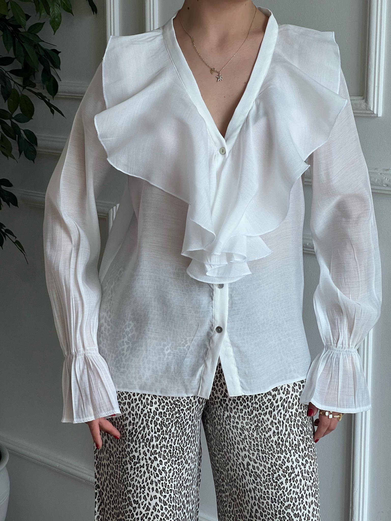 Fırfırlı Gömlek 70210 Beyaz