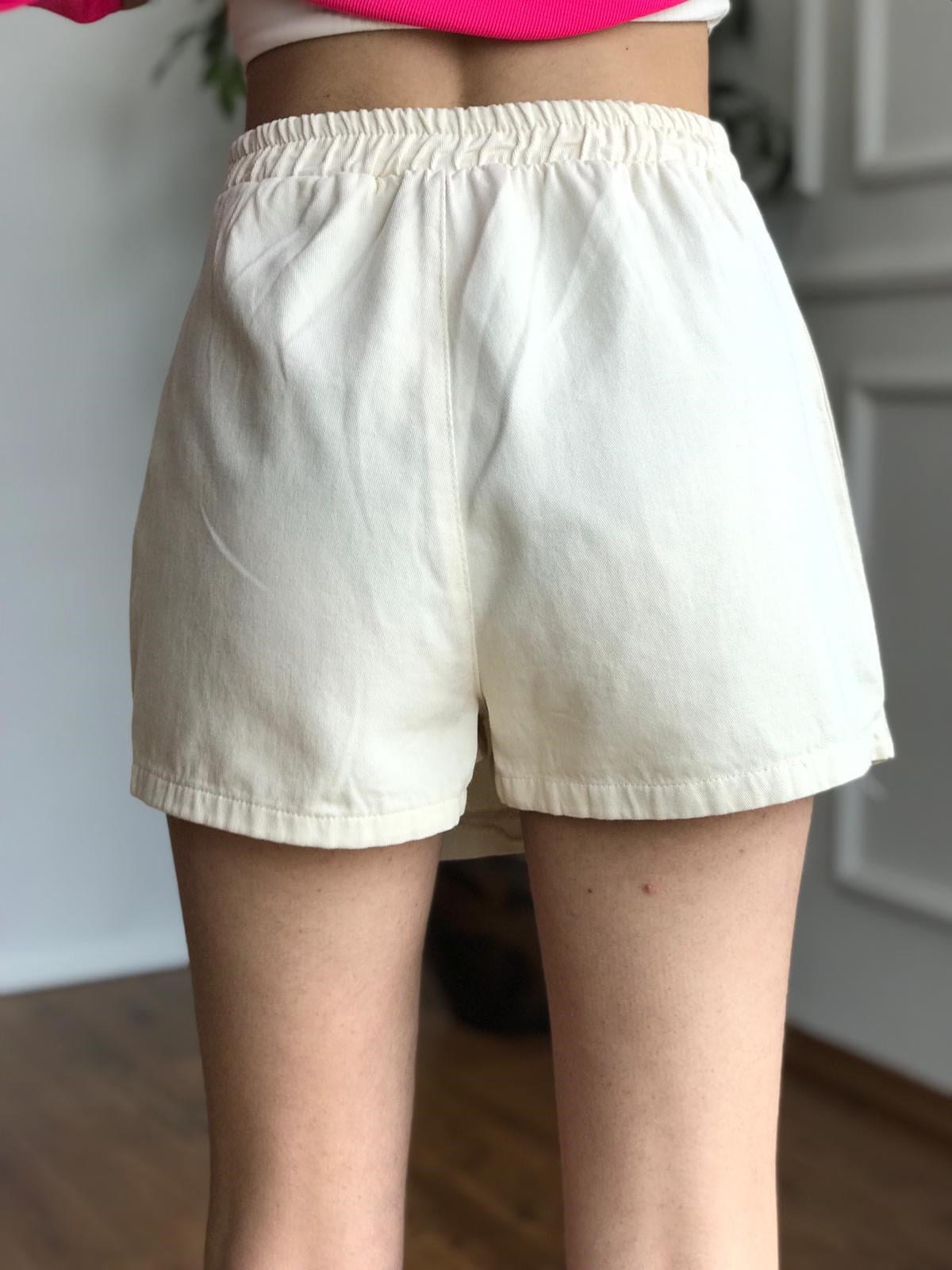 Gabardin Şort Etek 4411 Ekru