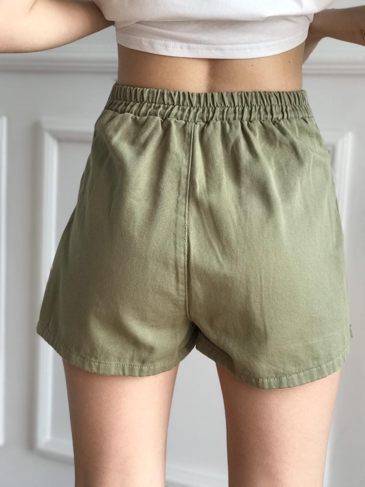 Gabardin Şort Etek 4411 Haki