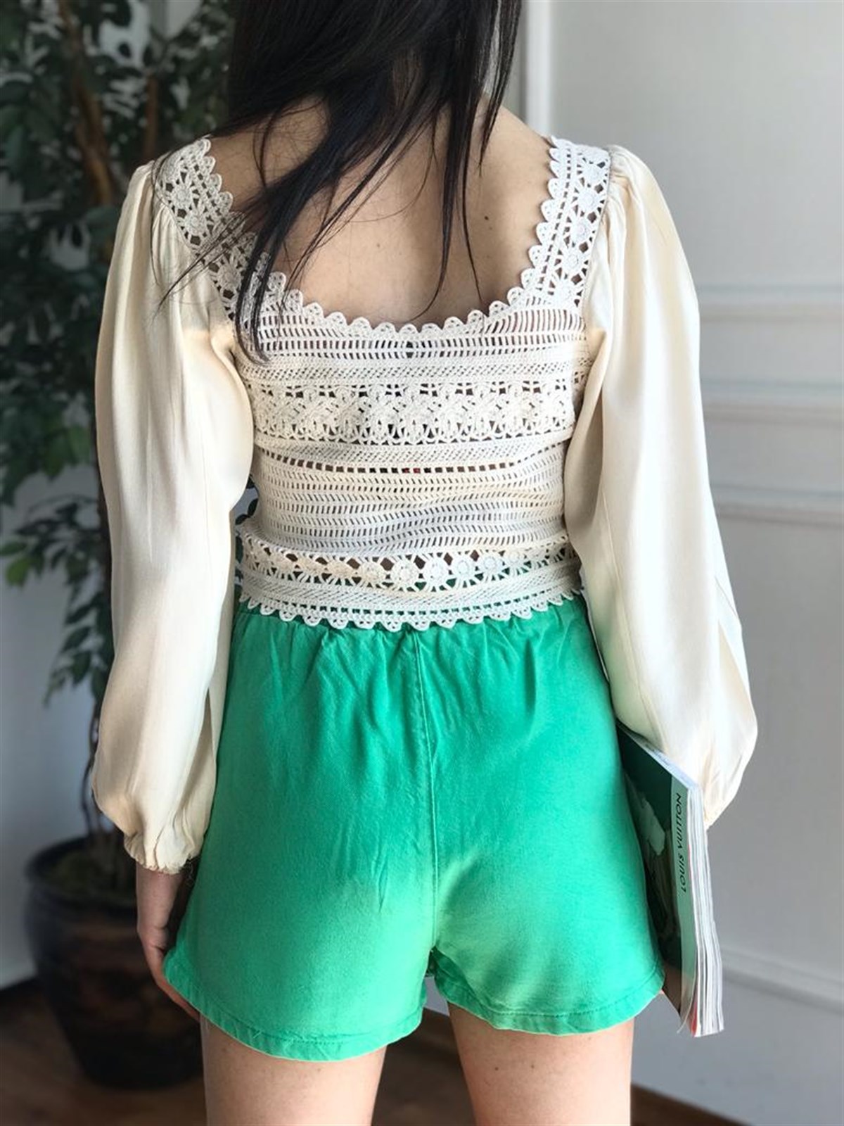 Gabardin Şort Etek 4411 Yeşil