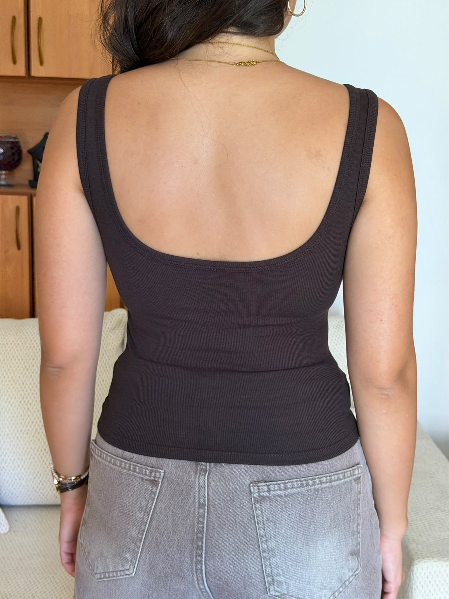 Göğüs Pedli Fitilli Atlet 32807 Koyu Kahve