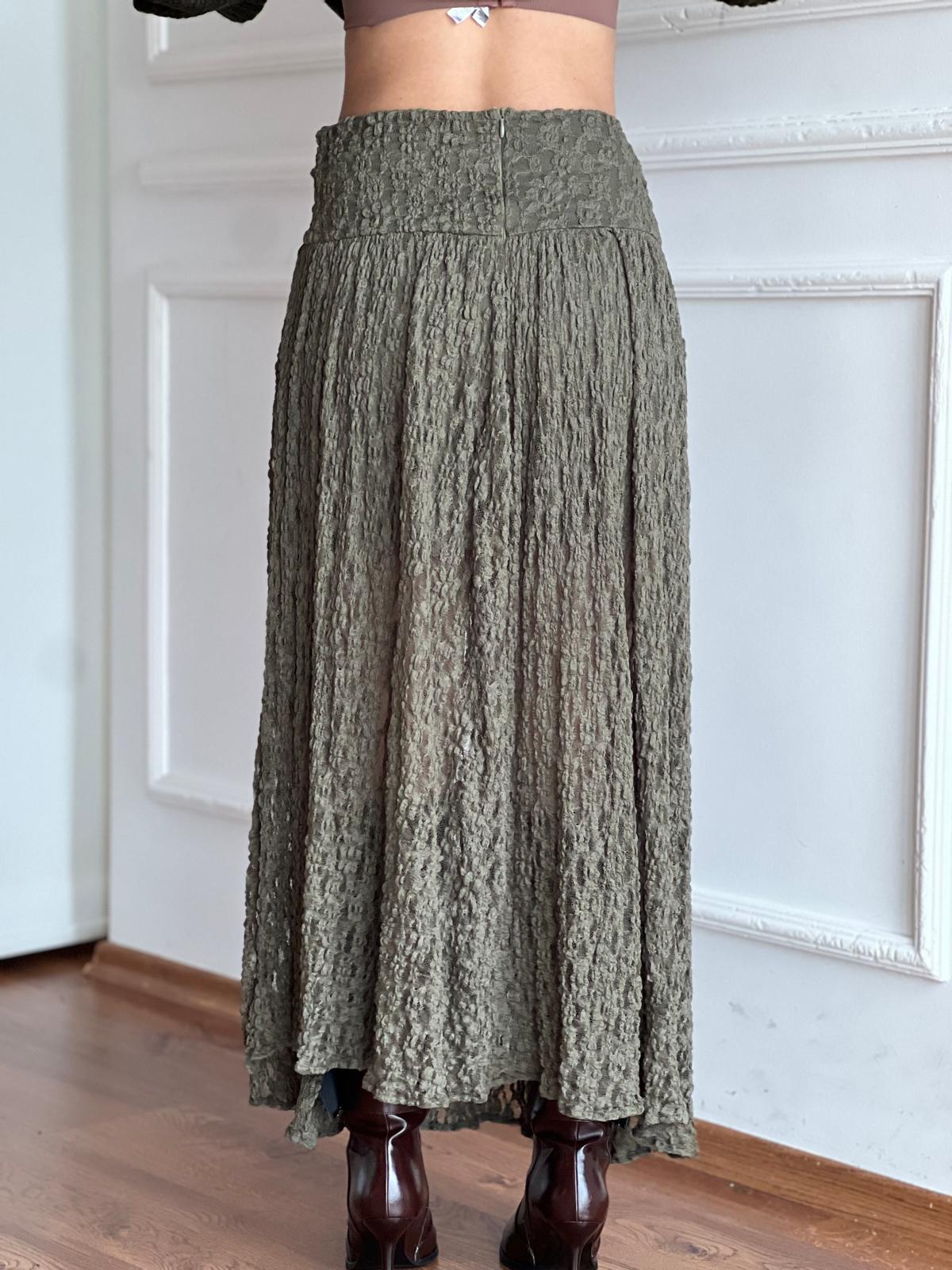 Gold Tokalı Dantel Etek 37201 Haki