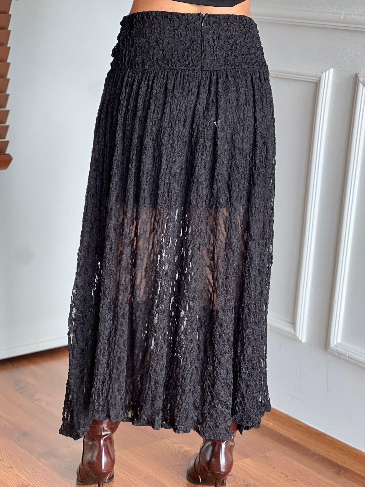 Gold Tokalı Dantel Etek 37201 Siyah