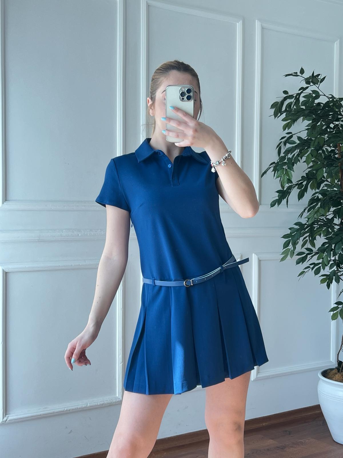 Gömlek Elbise 5410 Saks Mavisi