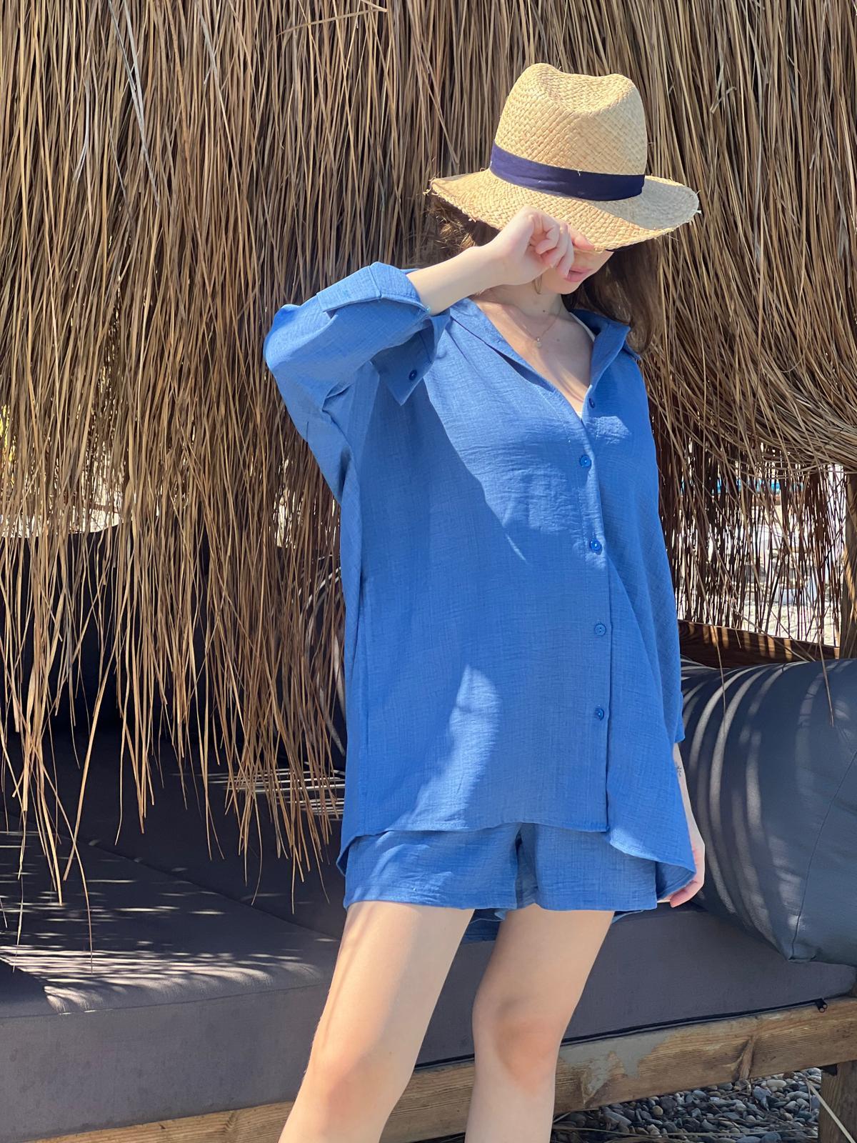 Gömlek Şort Takım 24781 İndigo