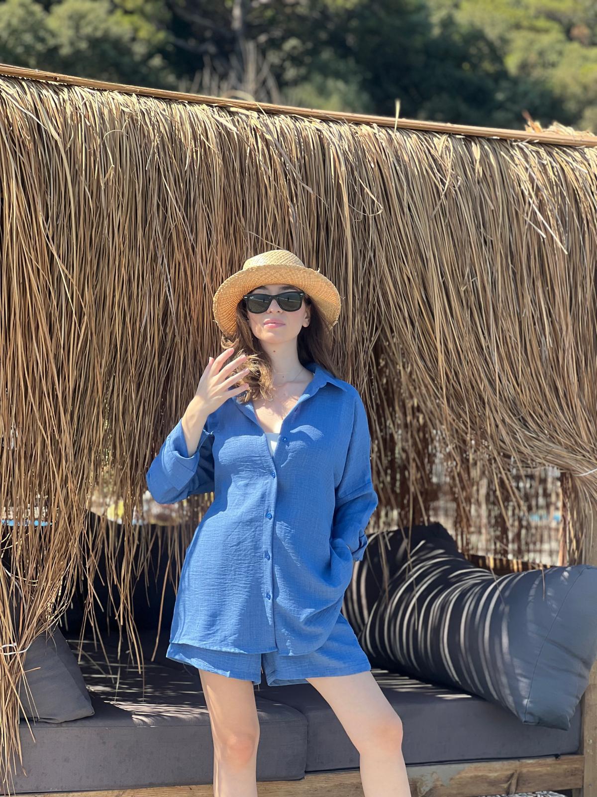 Gömlek Şort Takım 24781 İndigo