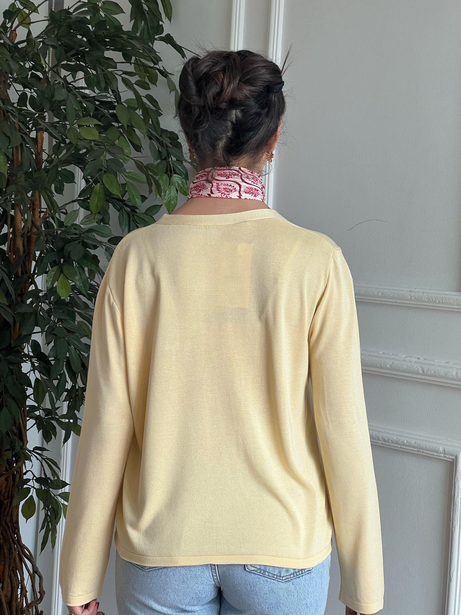 İnce Triko Hırka 251005 Sarı