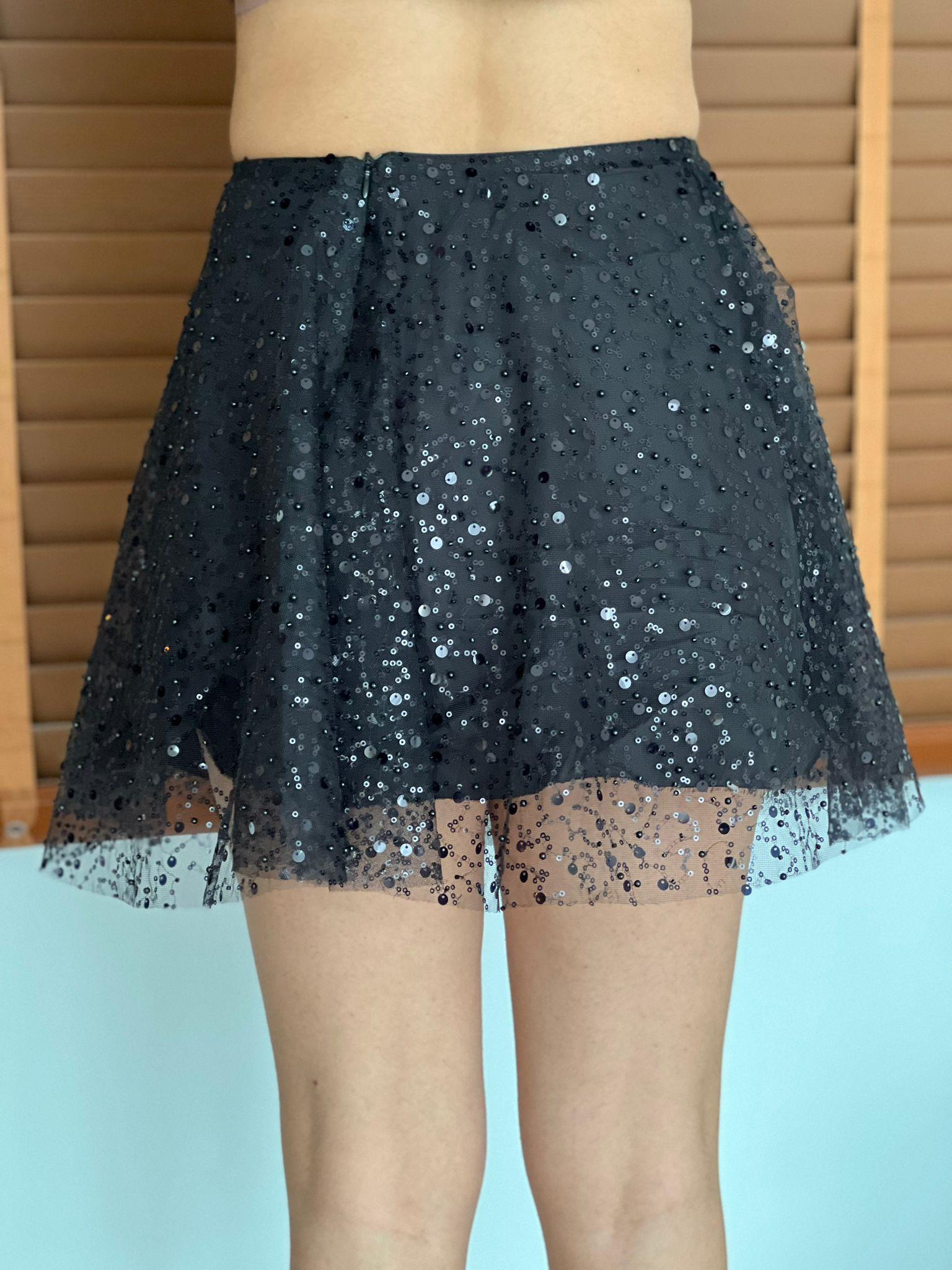 Kabarık Tüllü Mini Etek 103017 Siyah