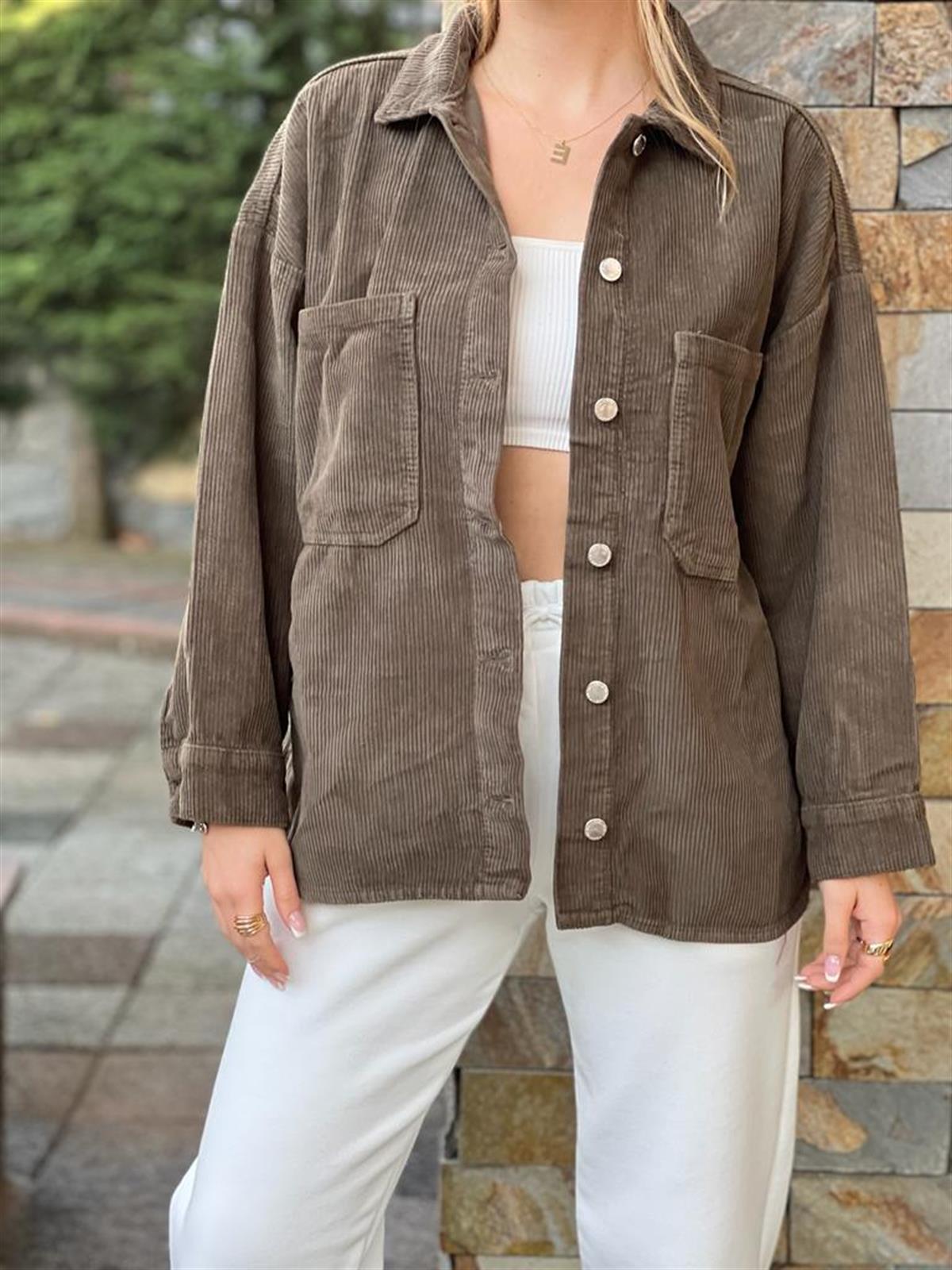 Kadife Gömlek Ceket 5114 Haki