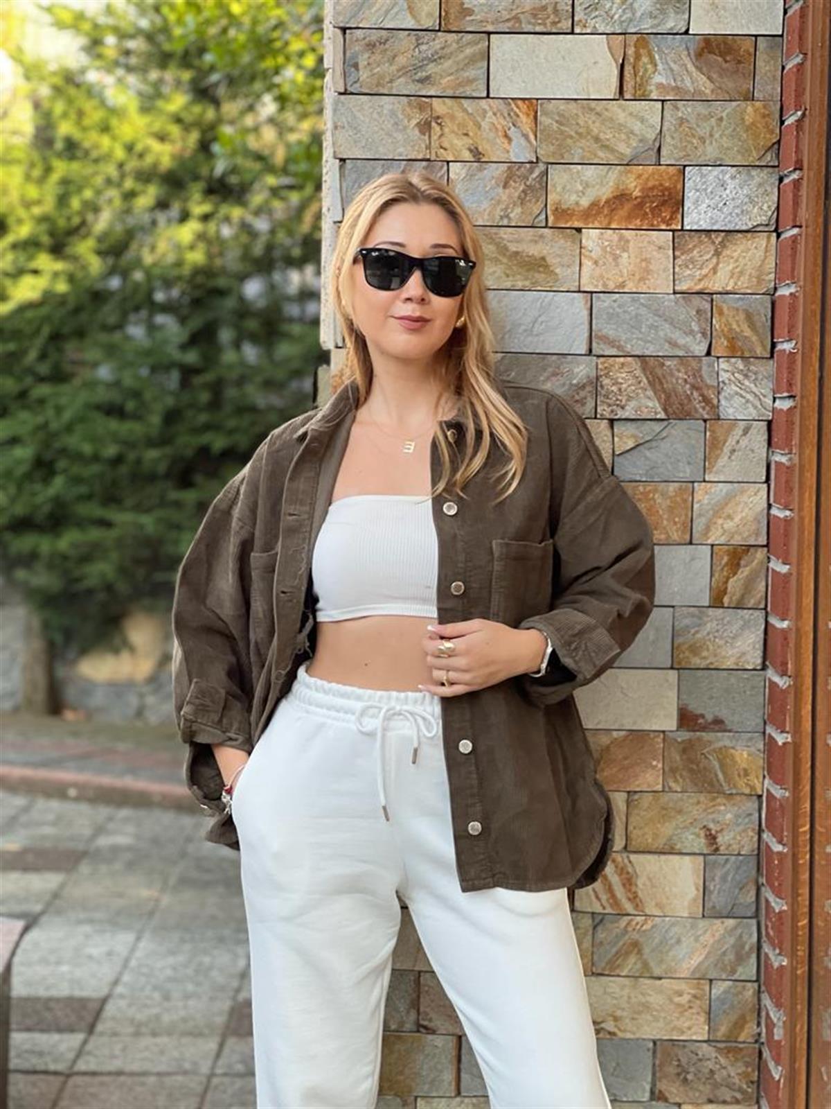 Kadife Gömlek Ceket 5114 Haki