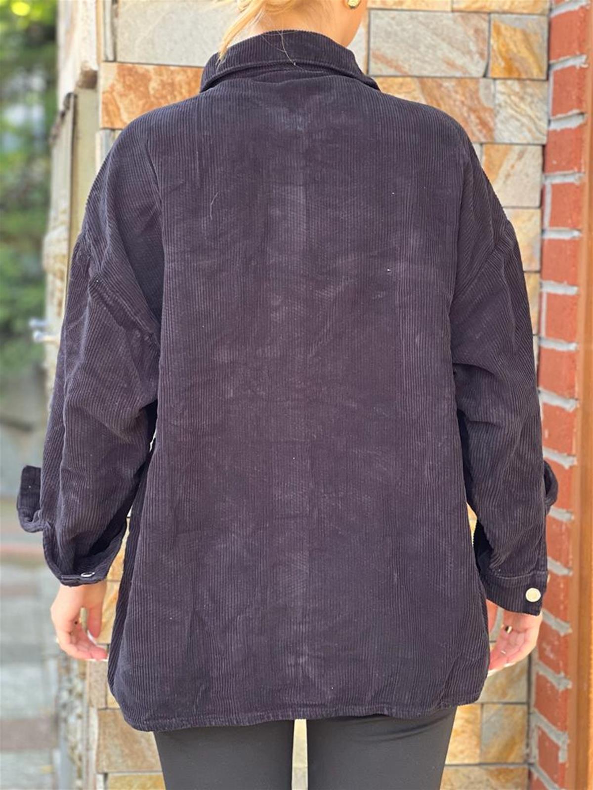 Kadife Gömlek Ceket 5114 Siyah