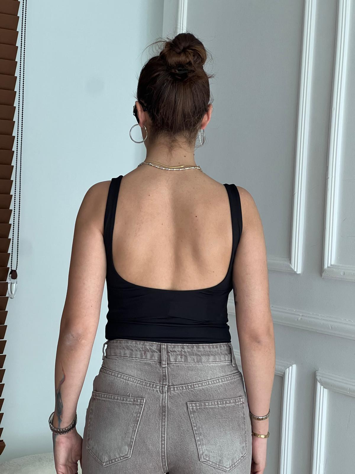 Kalın Askılı Bodysuit 01075 Siyah