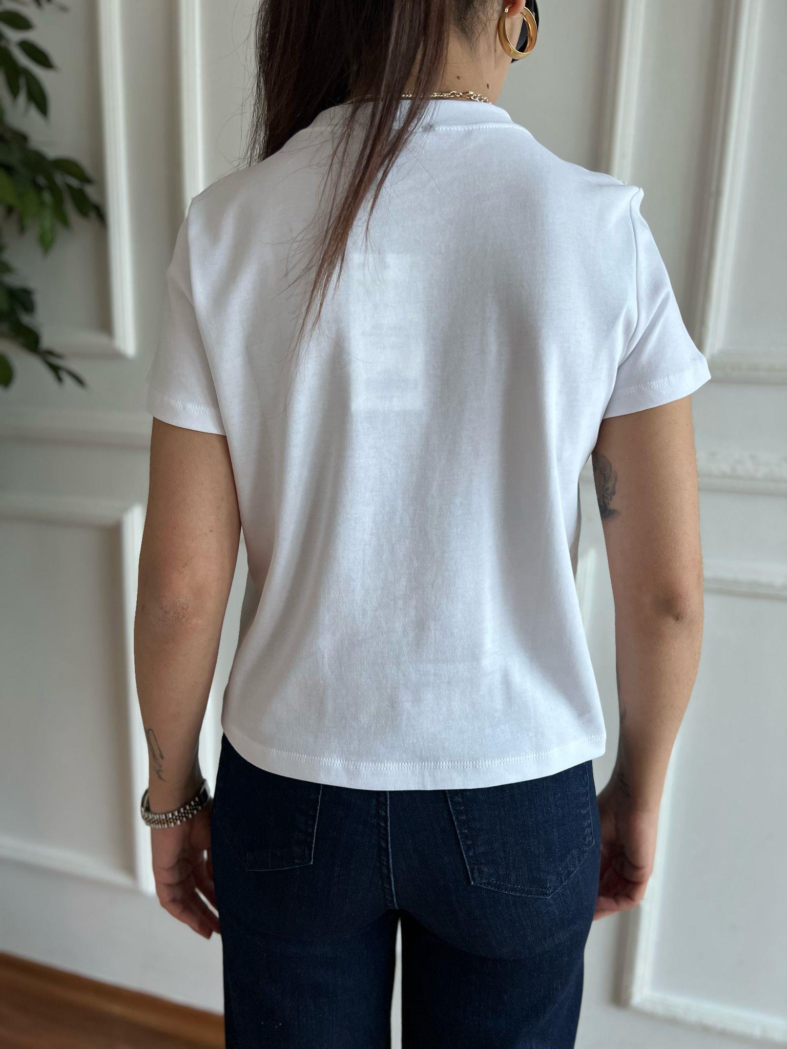 Kalp İşlemeli Tshirt 30584 Beyaz