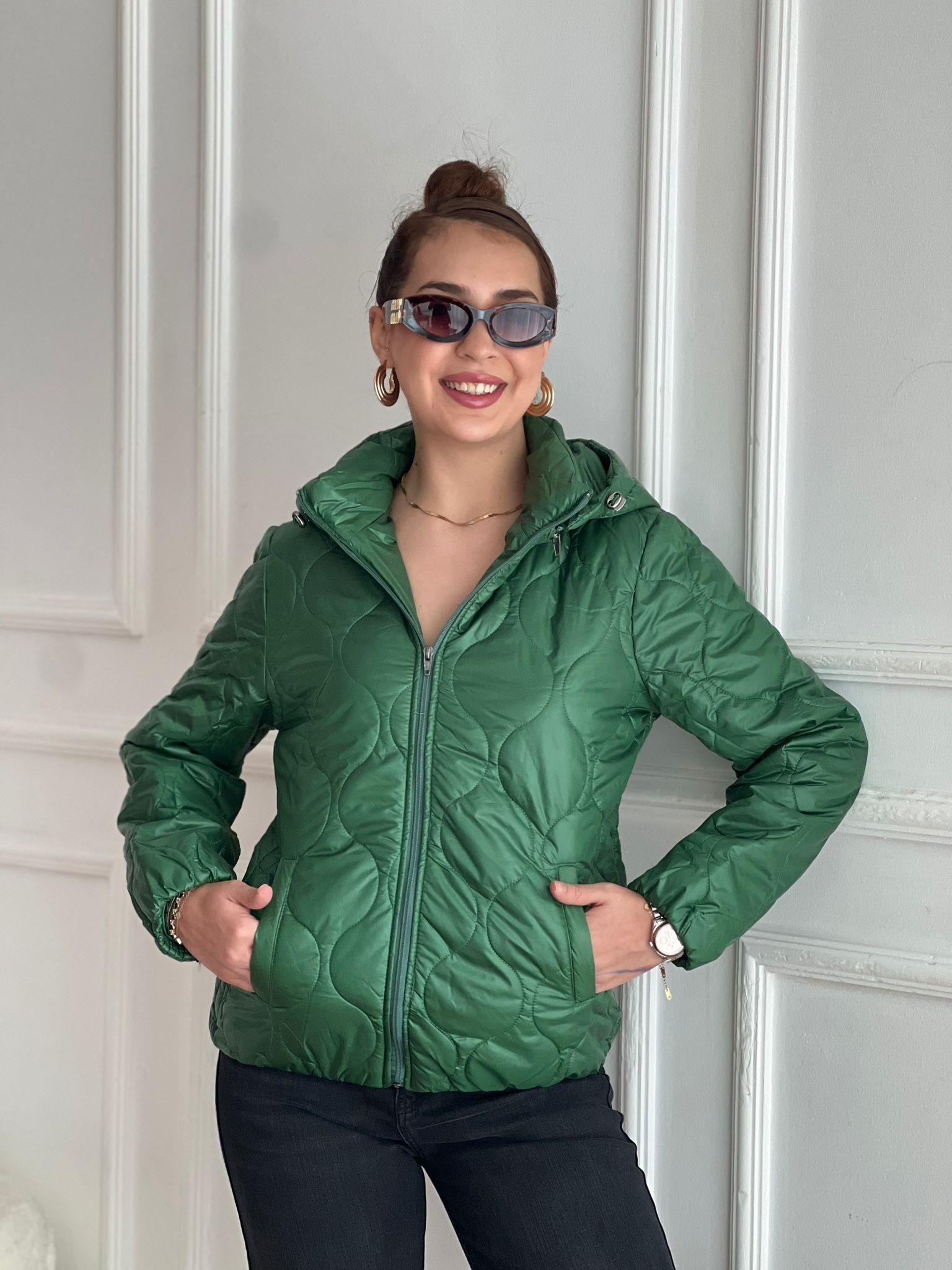 Kapüşonlu Kapitone Mont 3027 Yeşil