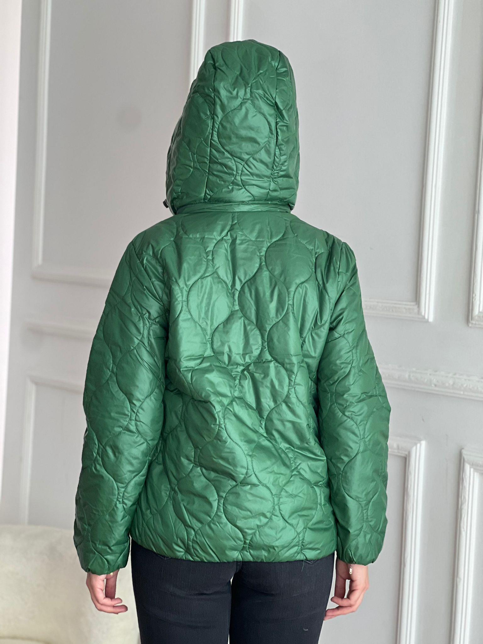 Kapüşonlu Kapitone Mont 3027 Yeşil