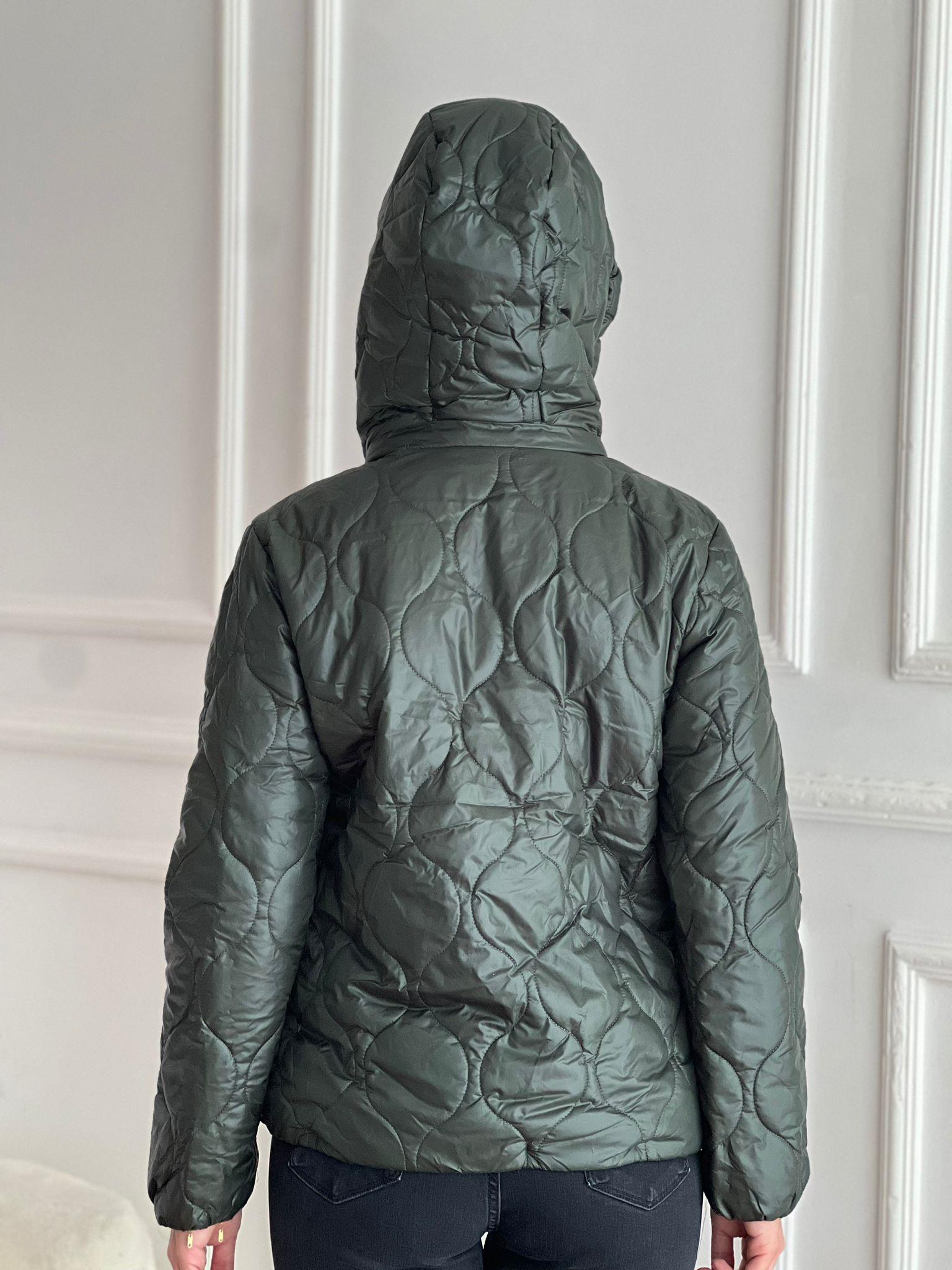 Kapüşonlu Kapitone Mont 3027 Zümrüt Yeşili