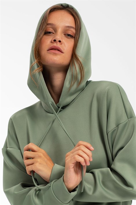 Kapüşonlu Sweatshirt 21-1237 Mint