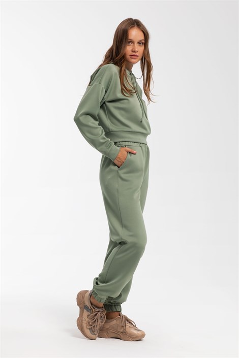 Kapüşonlu Sweatshirt 21-1237 Mint