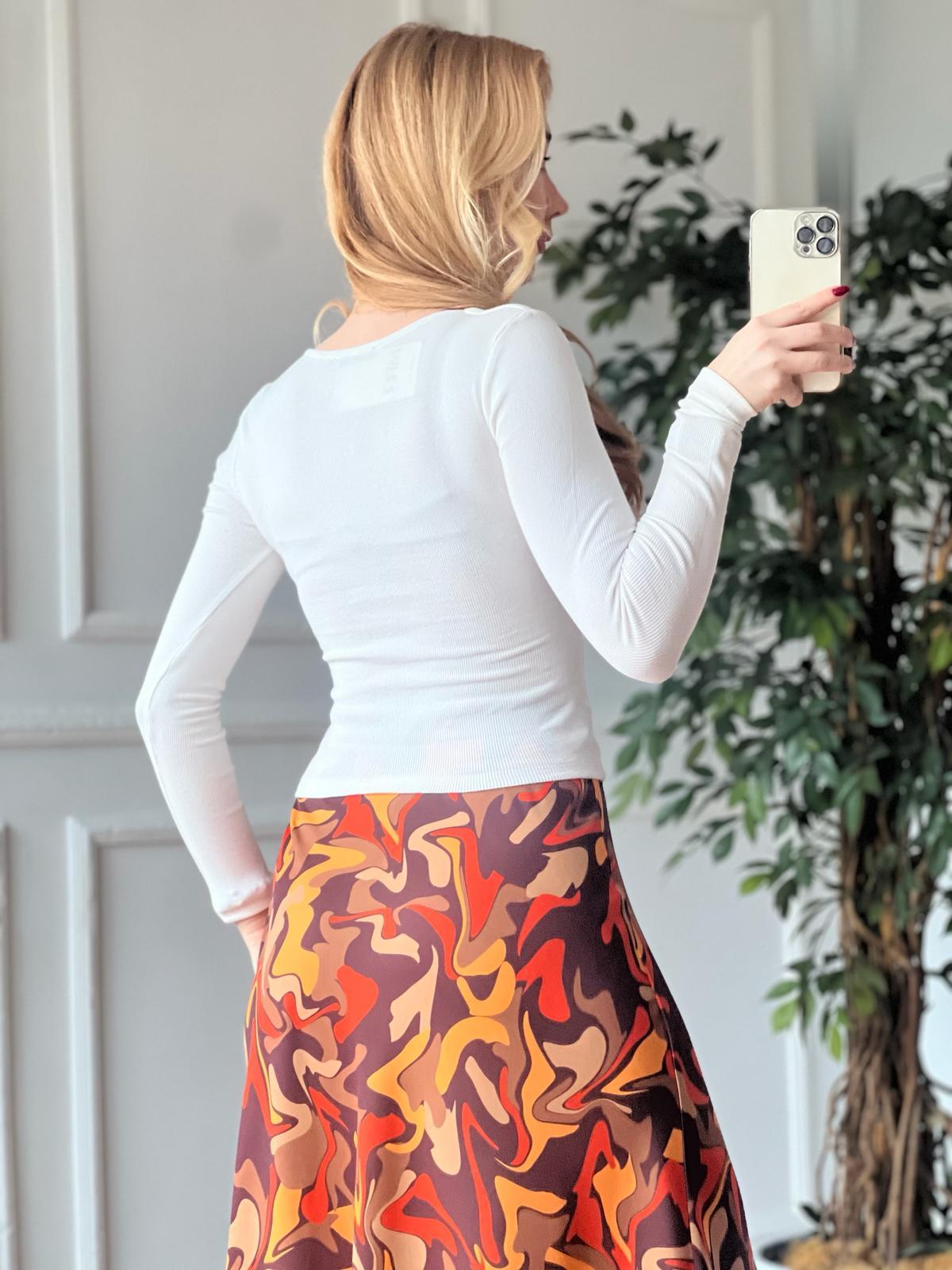 Kare Yaka Kaşkorse Bluz 3301 Ekru