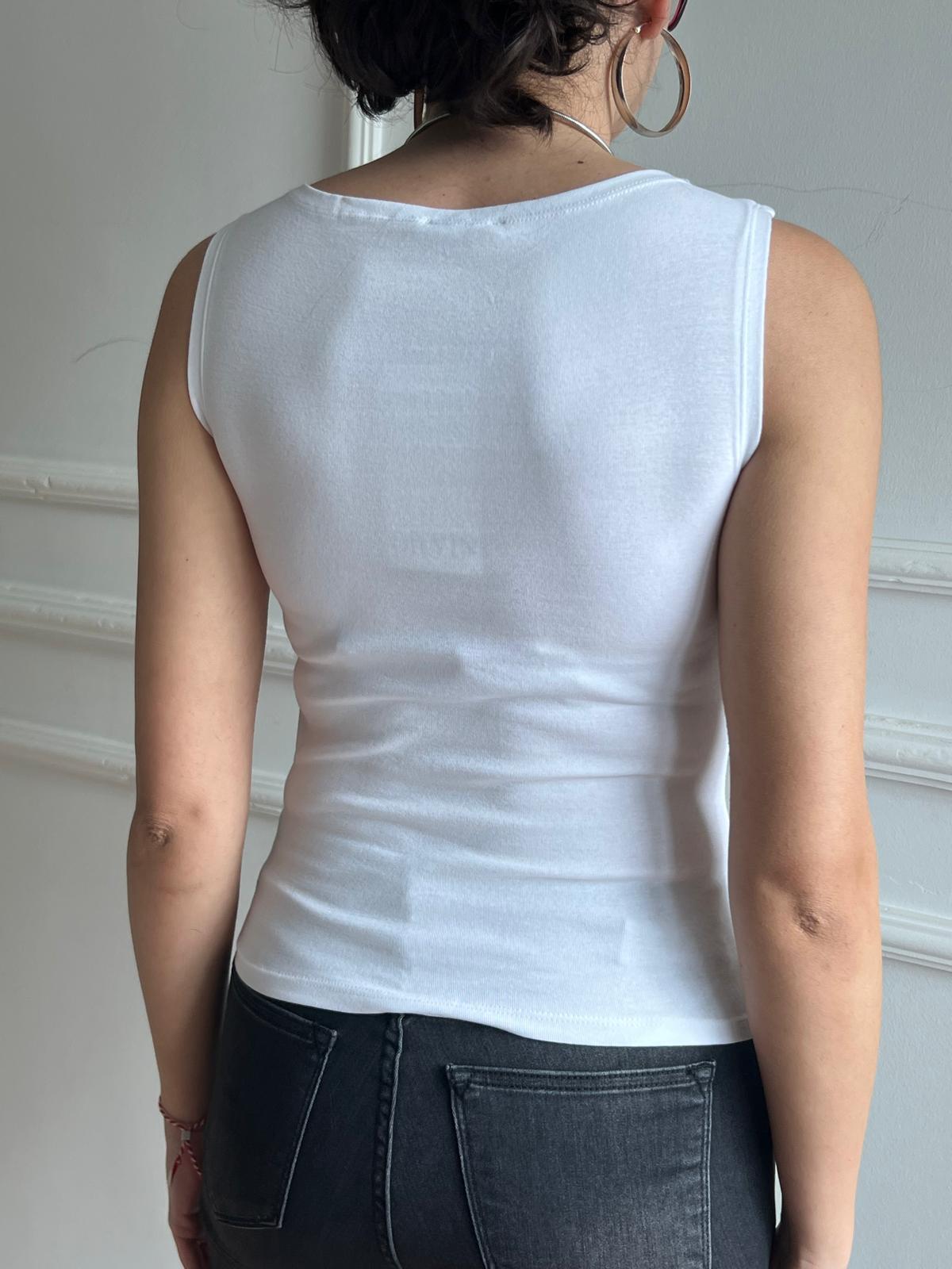 Kayık Yaka Atlet 20868 Beyaz