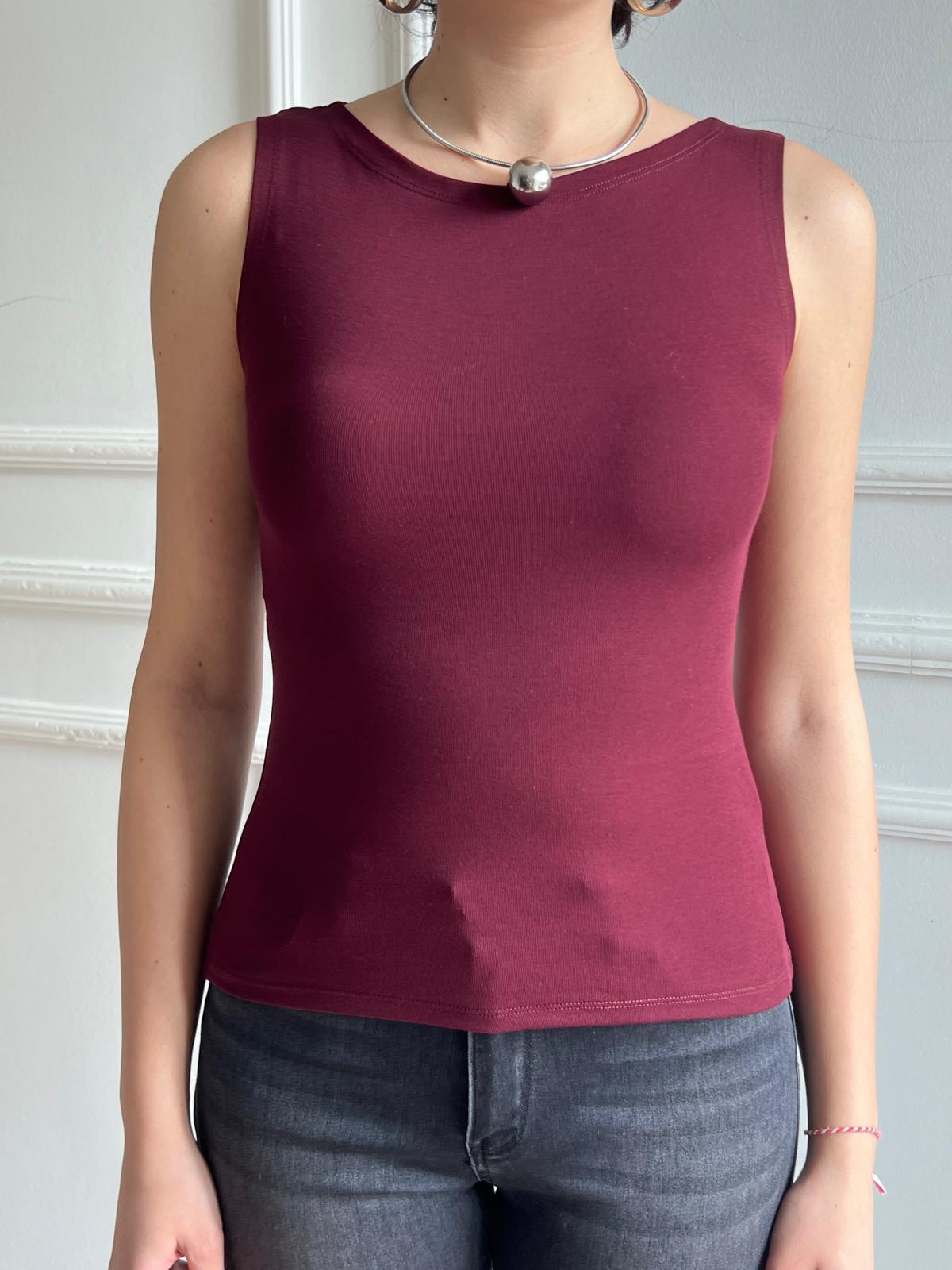 Kayık Yaka Atlet 20868 Bordo