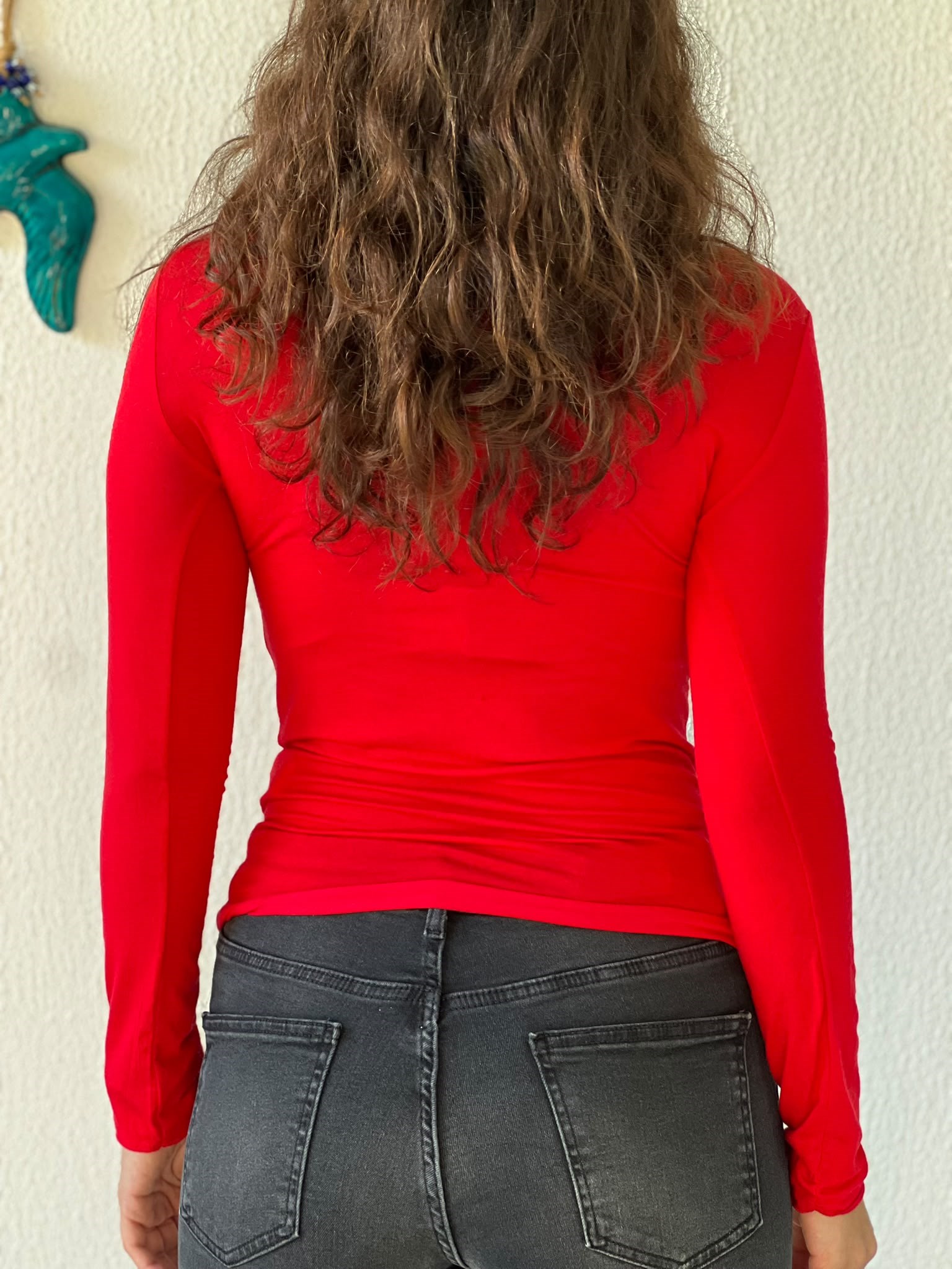 Kayık Yaka Modal Kaşmir Bluz 32122 Kırmızı