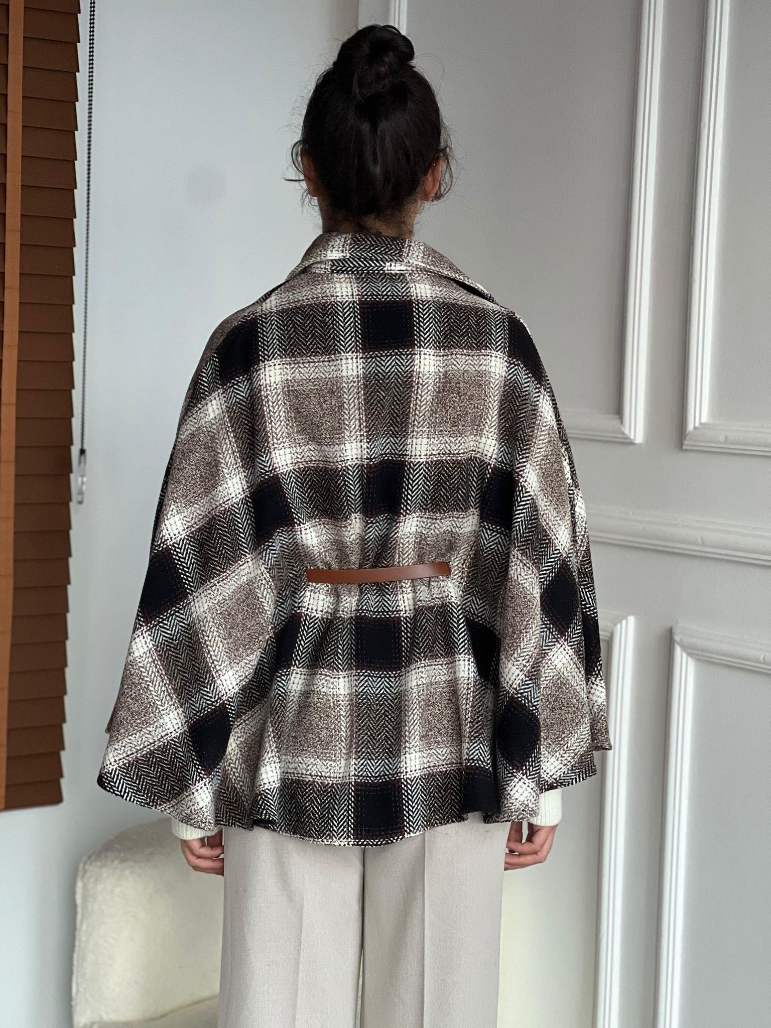 Kemerli Ekoseli Panço 0845 Kahverengi