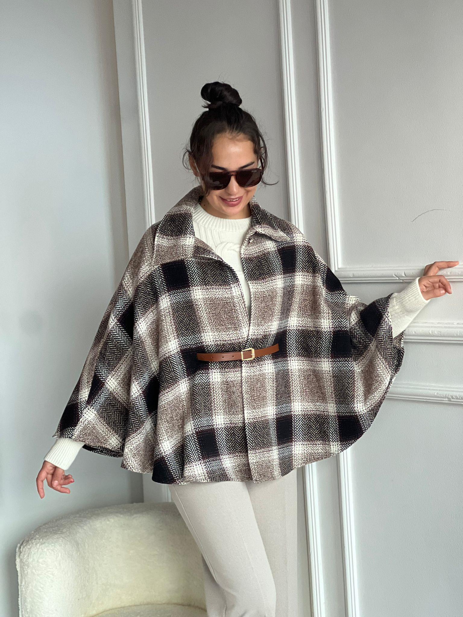 Kemerli Ekoseli Panço 0845 Kahverengi