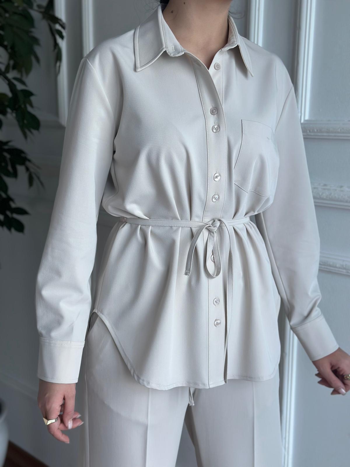 Kemerli Gömlek 50498 Taş