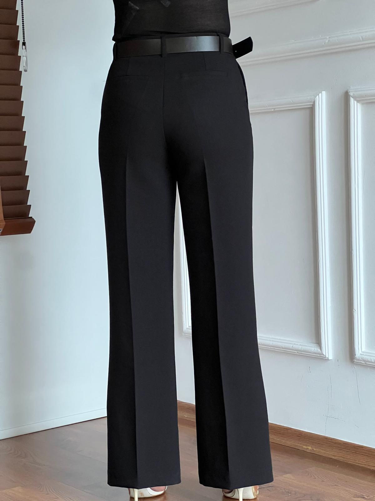 Kemerli Palazzo Pantolon 17038 Siyah