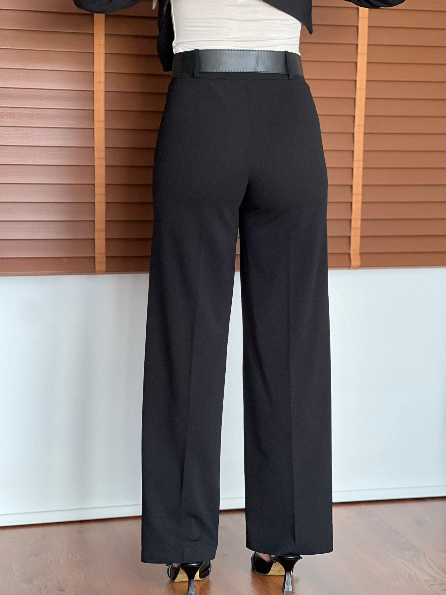 Kemerli Palazzo Pantolon 1787 Siyah