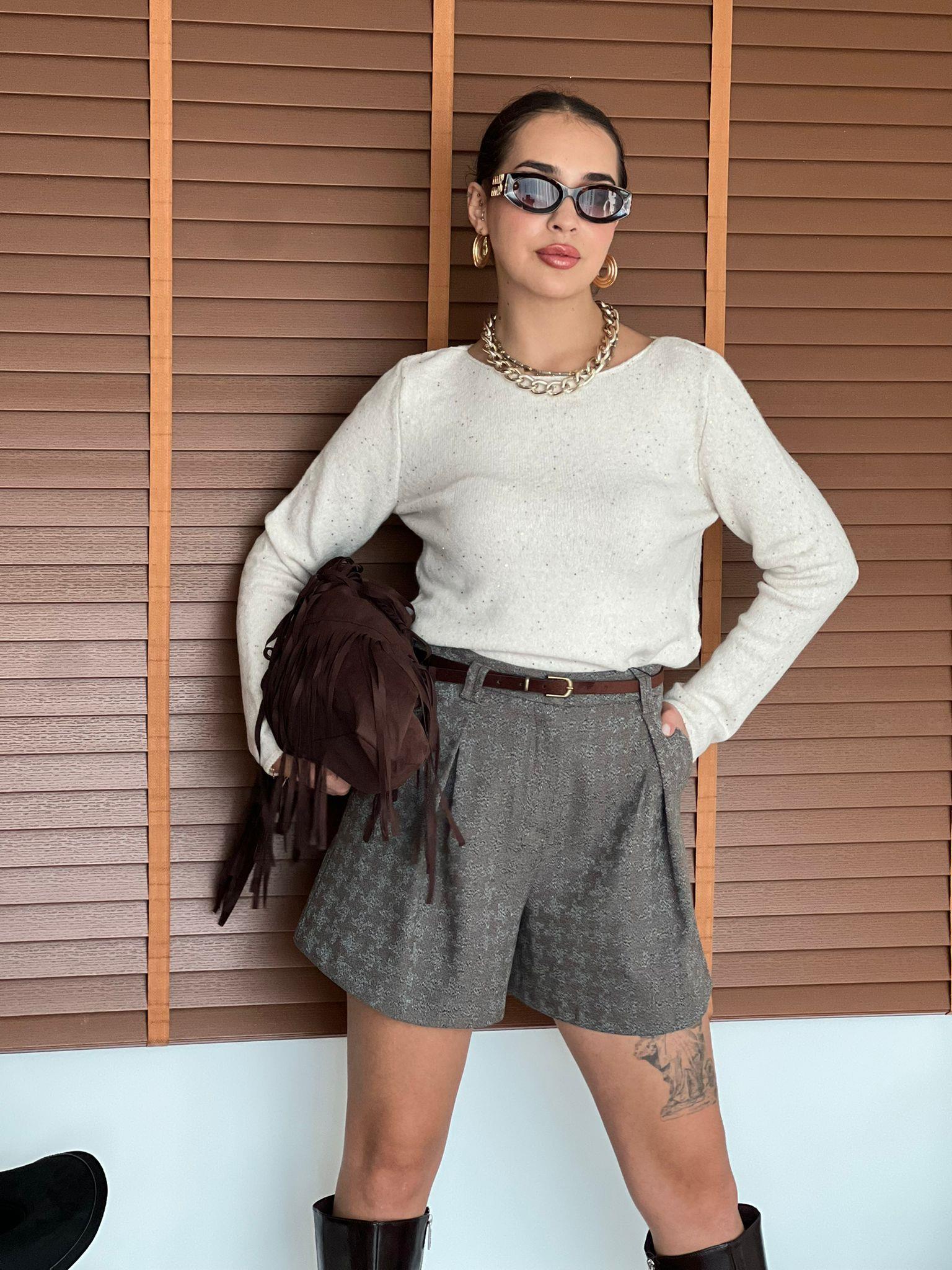 Kemerli Pensli Bermuda 72191 Vizon