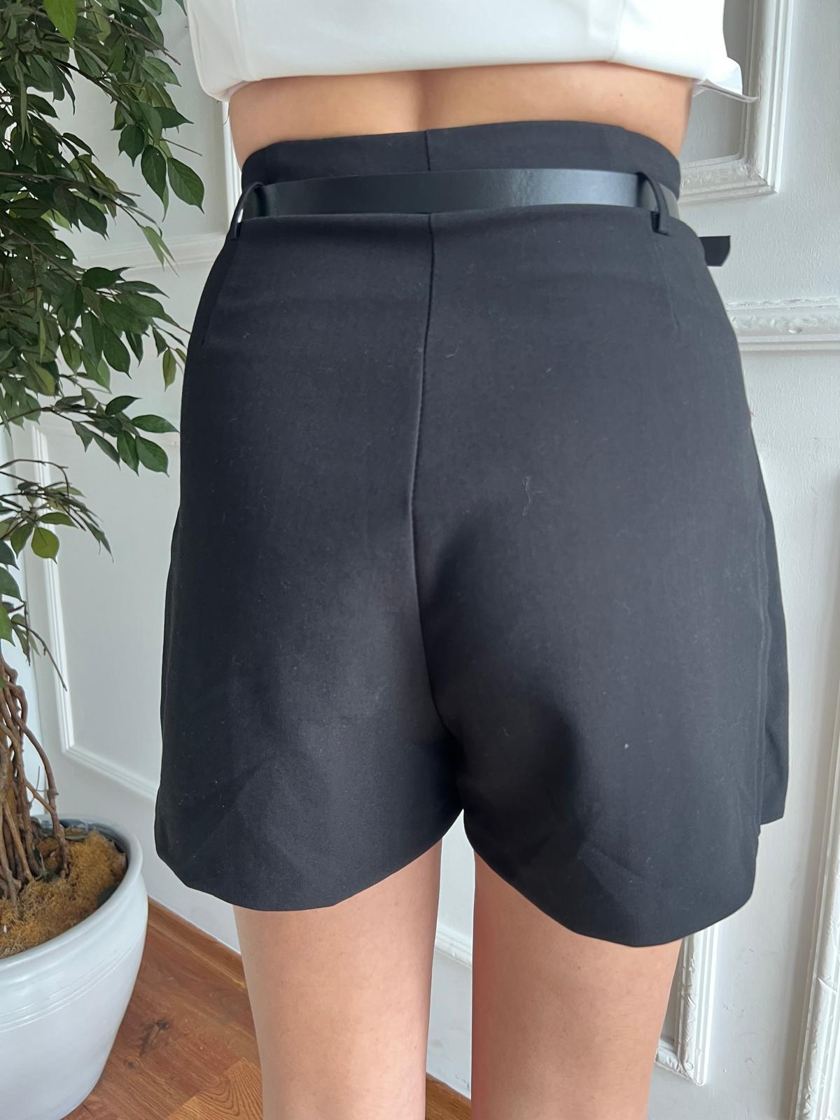 Kemerli Şort Etek 16374 Siyah