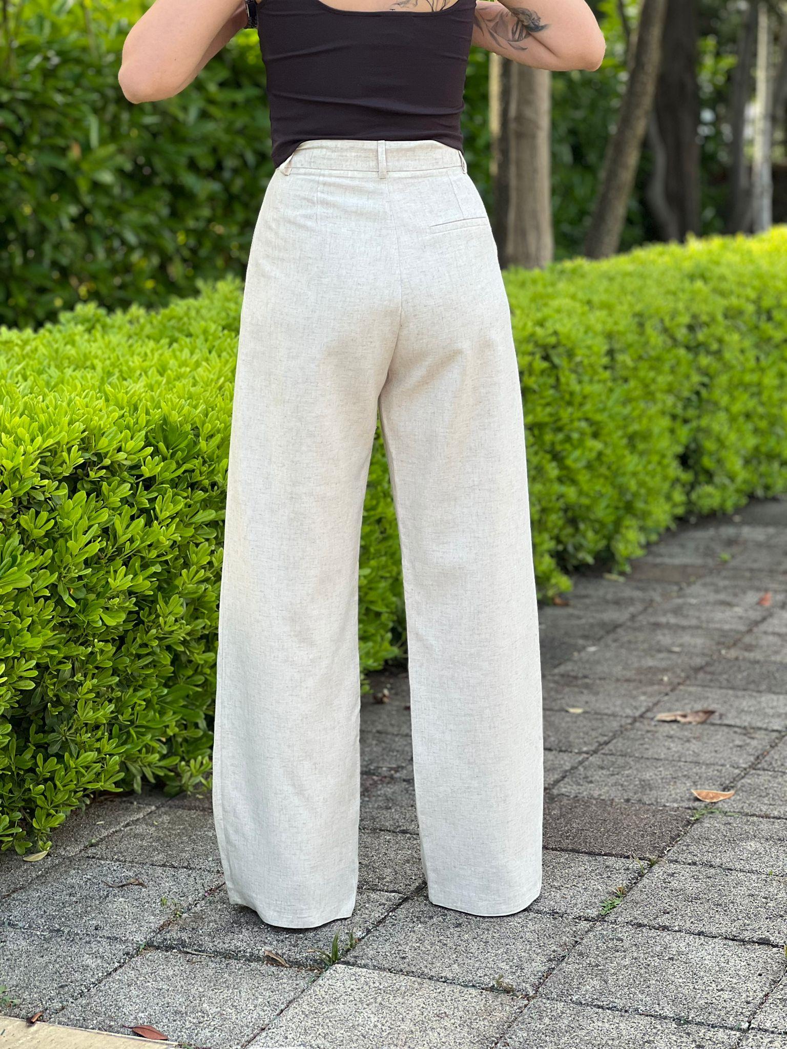 Keten Palazzo Pantolon 71132 Natural