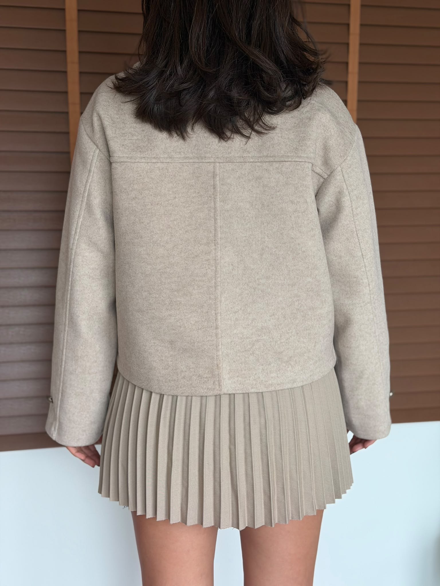 Kısa Kaşe Kaban 02719 Bej