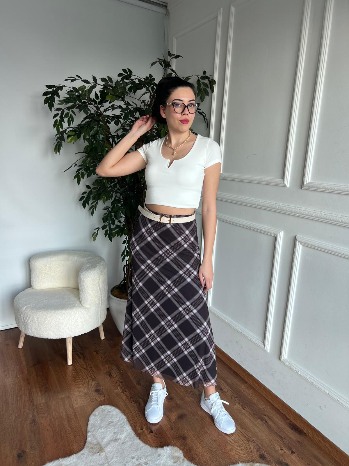 Kısa Kol Damla Yaka Bluz 3692 Ekru