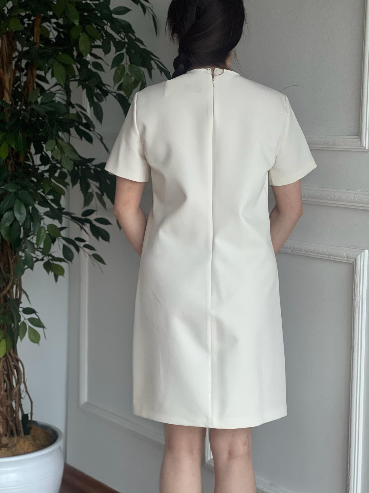 Kısa Kol Elbise 5173 Ekru